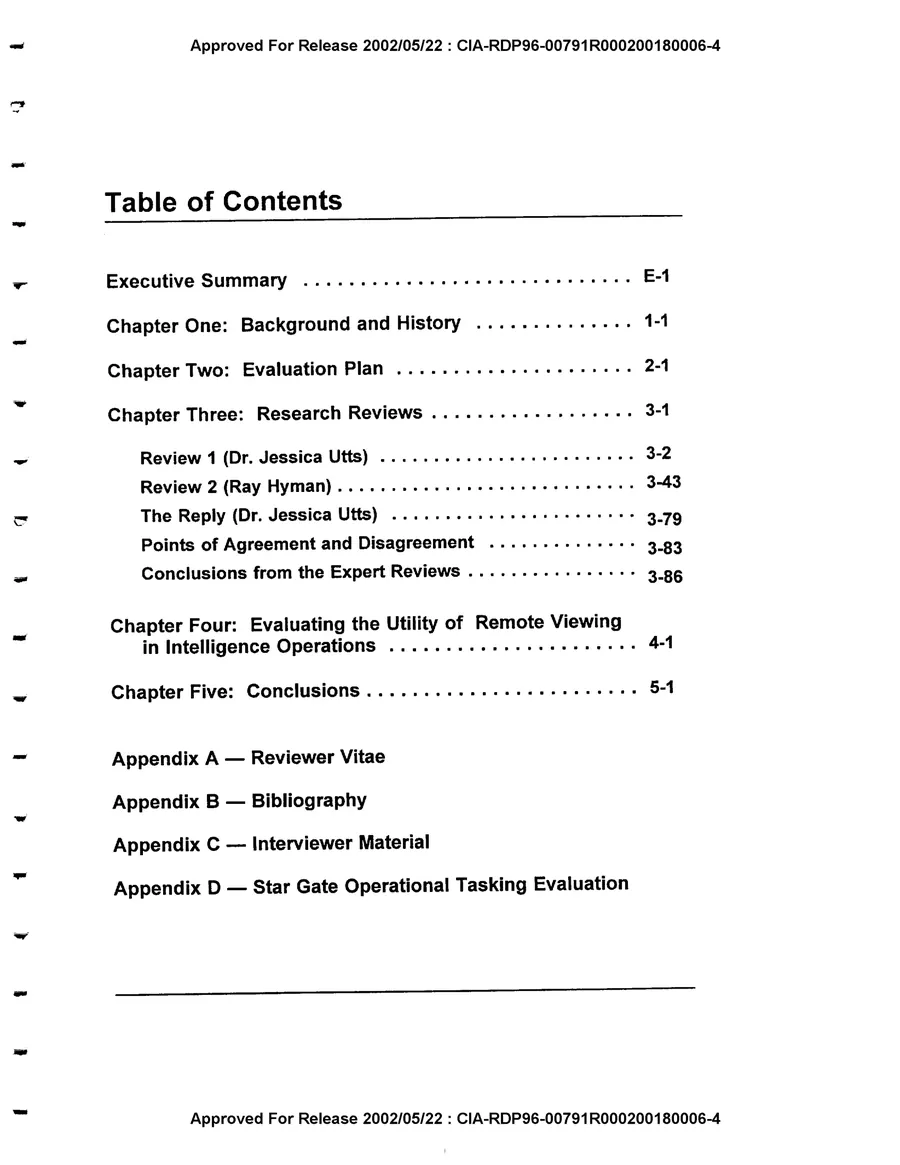 An Evaluation of Remote Viewing: Research and Applications — leaf 3, facsimile of the released scan