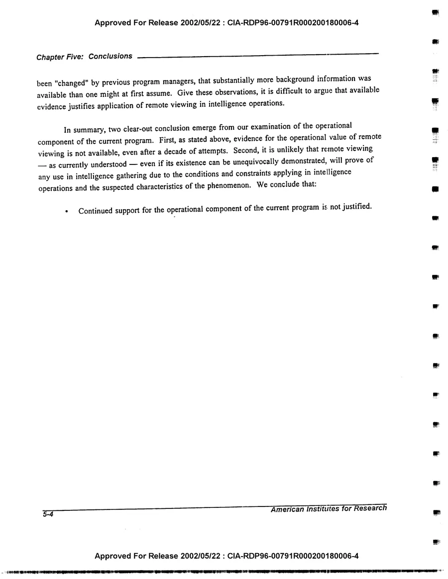 An Evaluation of Remote Viewing: Research and Applications — leaf 139, printed page 5-4, facsimile of the released scan