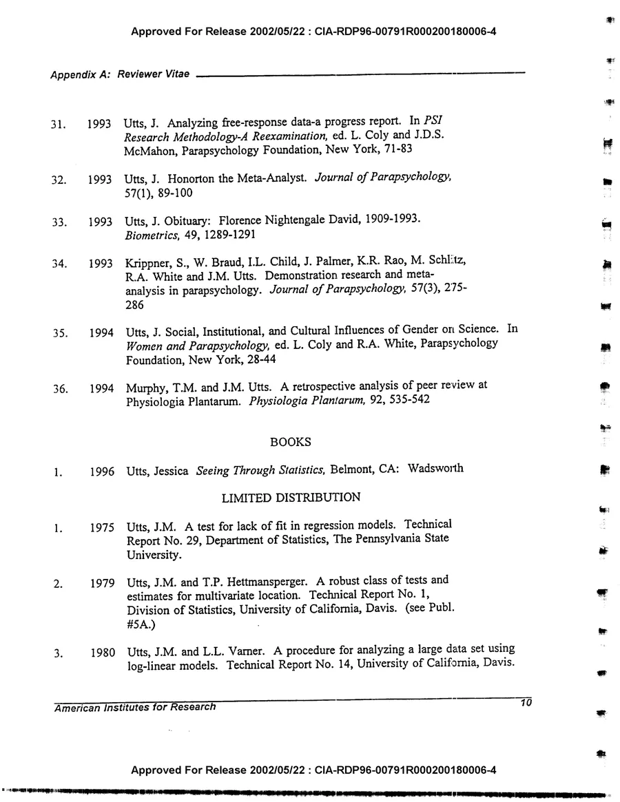 An Evaluation of Remote Viewing: Research and Applications — leaf 150, printed page 10, facsimile of the released scan