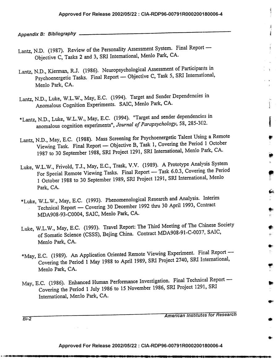 An Evaluation of Remote Viewing: Research and Applications — leaf 155, printed page Bi-2, facsimile of the released scan