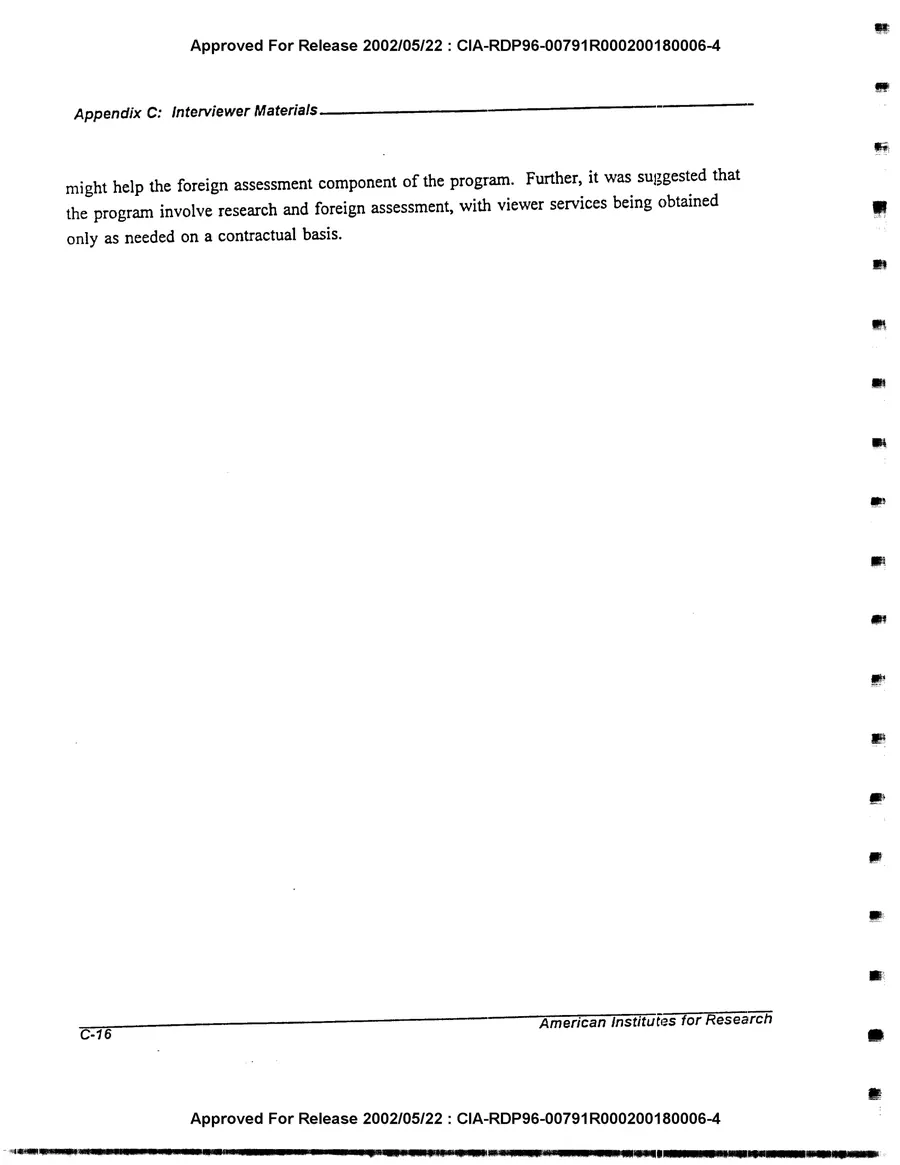 An Evaluation of Remote Viewing: Research and Applications — leaf 179, printed page C-16, facsimile of the released scan