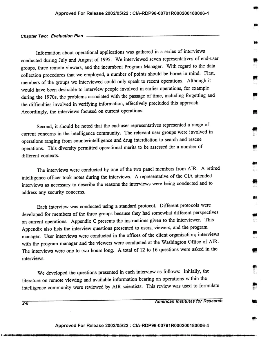 An Evaluation of Remote Viewing: Research and Applications — leaf 26, printed page 2-8, facsimile of the released scan