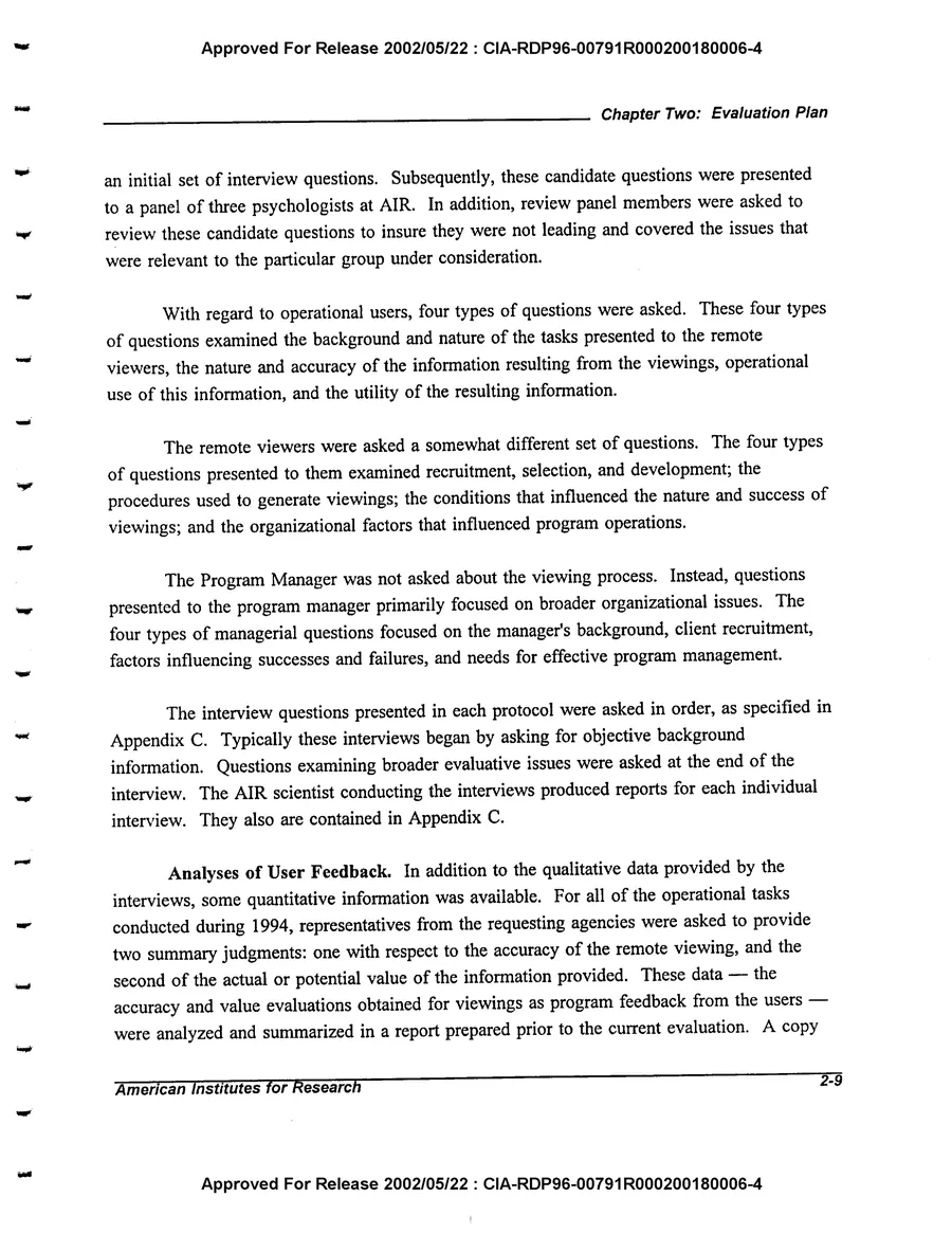 An Evaluation of Remote Viewing: Research and Applications — leaf 27, printed page 2-9, facsimile of the released scan
