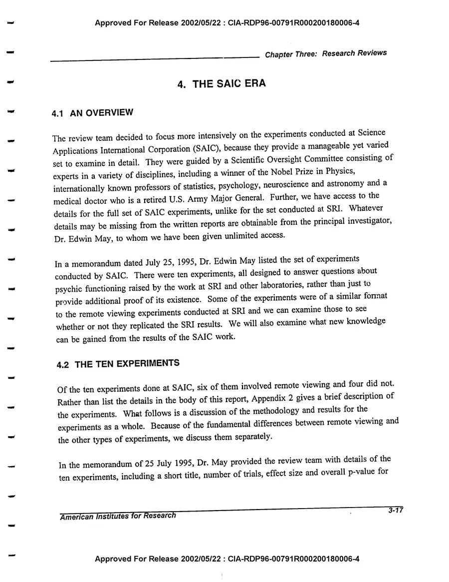 An Evaluation of Remote Viewing: Research and Applications — leaf 46, printed page 3-17, facsimile of the released scan