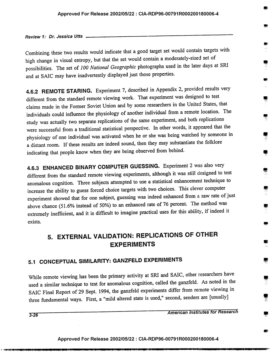 An Evaluation of Remote Viewing: Research and Applications — leaf 55, printed page 3-26, facsimile of the released scan