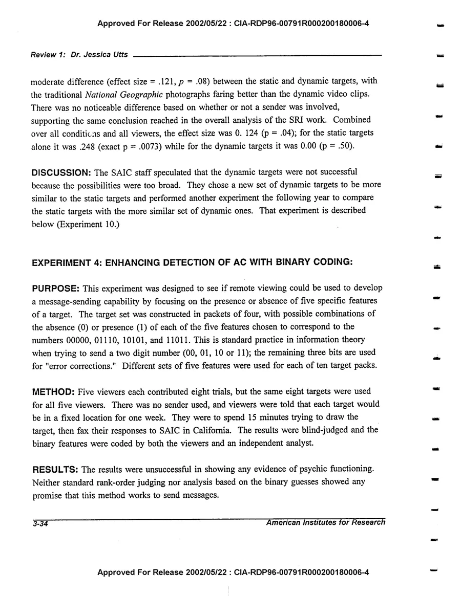 An Evaluation of Remote Viewing: Research and Applications — leaf 63, printed page 3-34, facsimile of the released scan