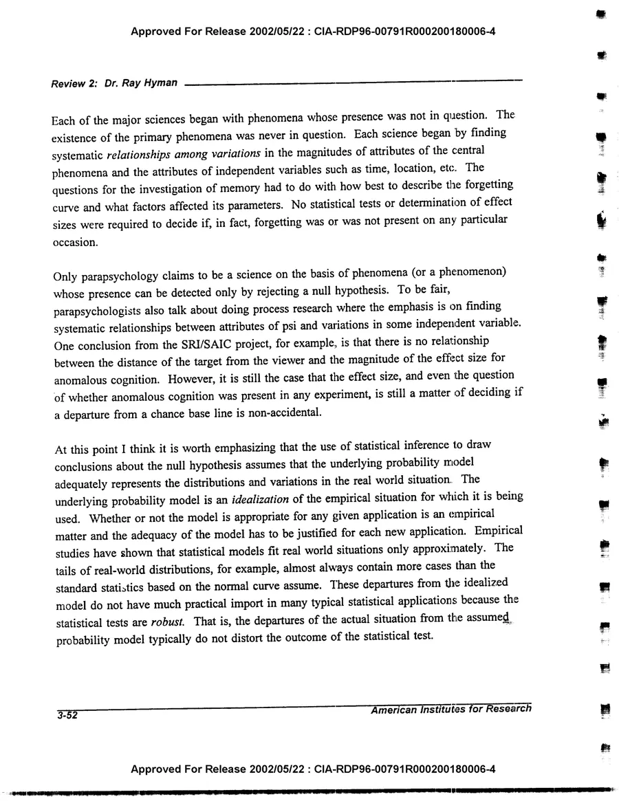 An Evaluation of Remote Viewing: Research and Applications — leaf 81, printed page 3-52, facsimile of the released scan