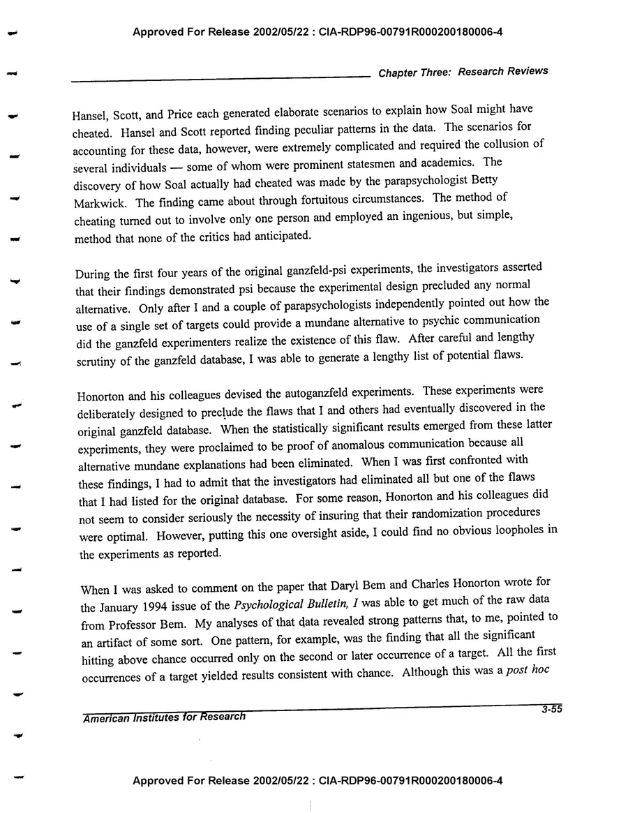 An Evaluation of Remote Viewing: Research and Applications — leaf 84, printed page 3-55, facsimile of the released scan