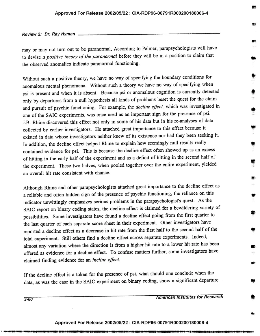 An Evaluation of Remote Viewing: Research and Applications — leaf 89, printed page 3-60, facsimile of the released scan