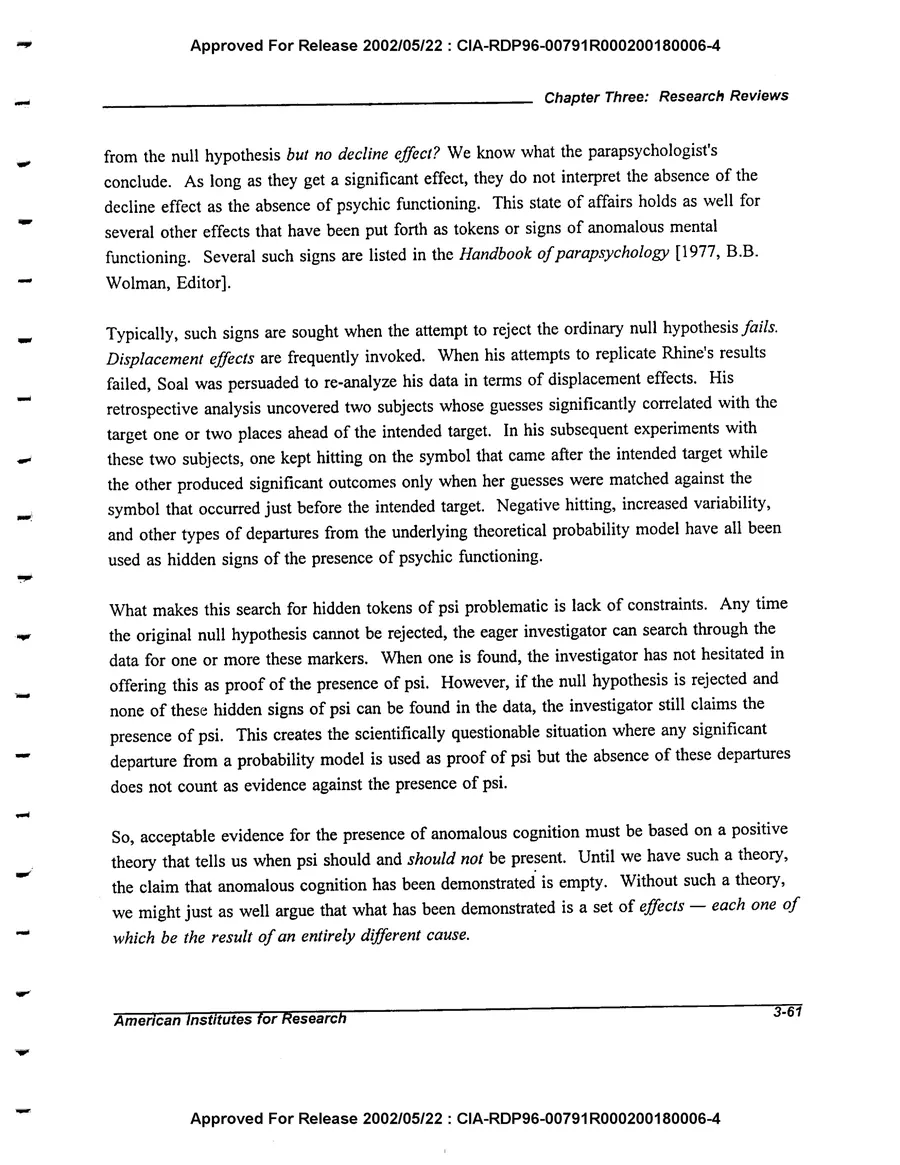 An Evaluation of Remote Viewing: Research and Applications — leaf 90, printed page 3-61, facsimile of the released scan