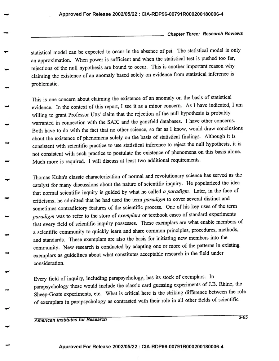 An Evaluation of Remote Viewing: Research and Applications — leaf 94, printed page 3-65, facsimile of the released scan