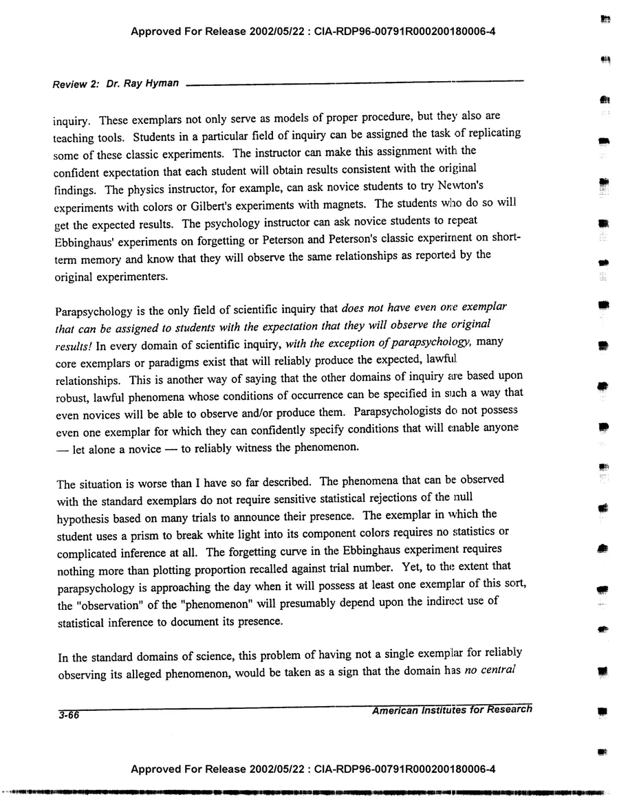 An Evaluation of Remote Viewing: Research and Applications — leaf 95, printed page 3-66, facsimile of the released scan