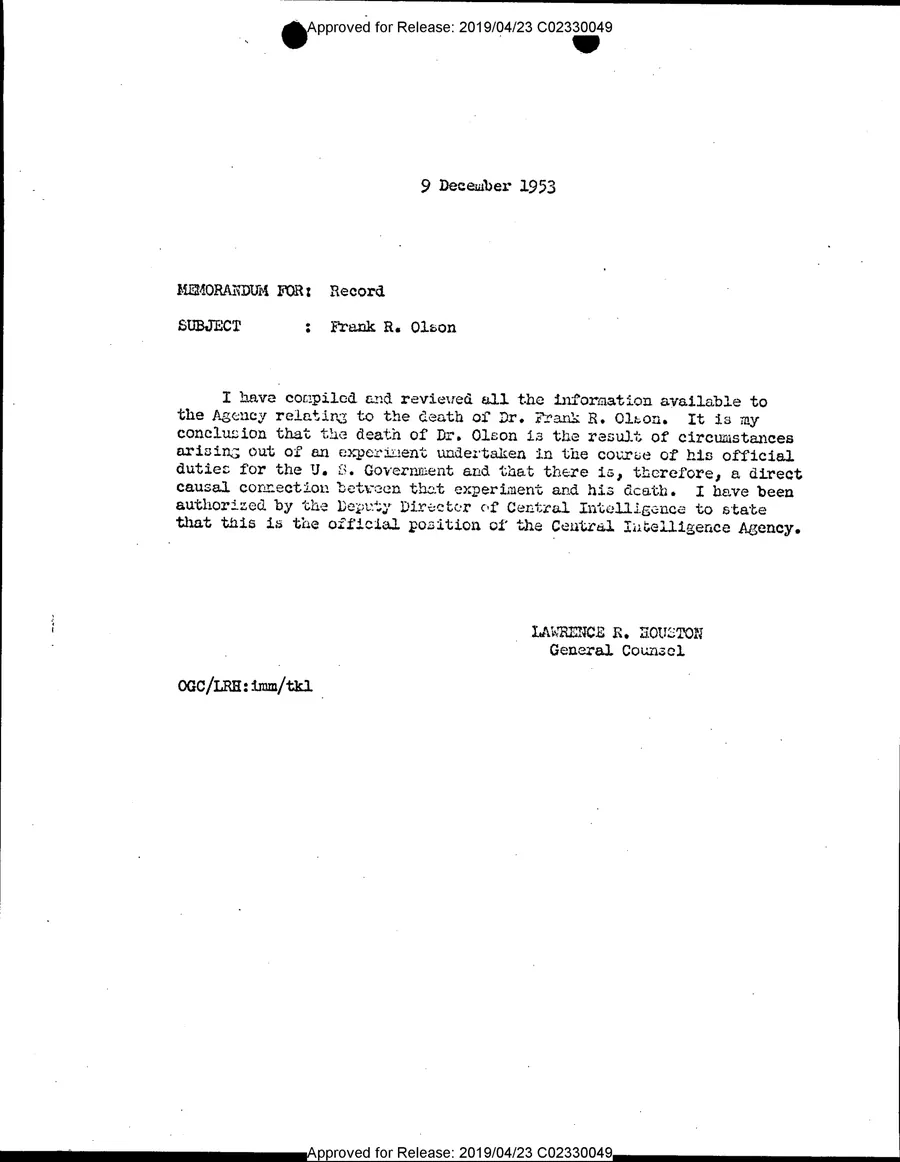 FRANK R. OLSON — leaf 6, facsimile of the released scan