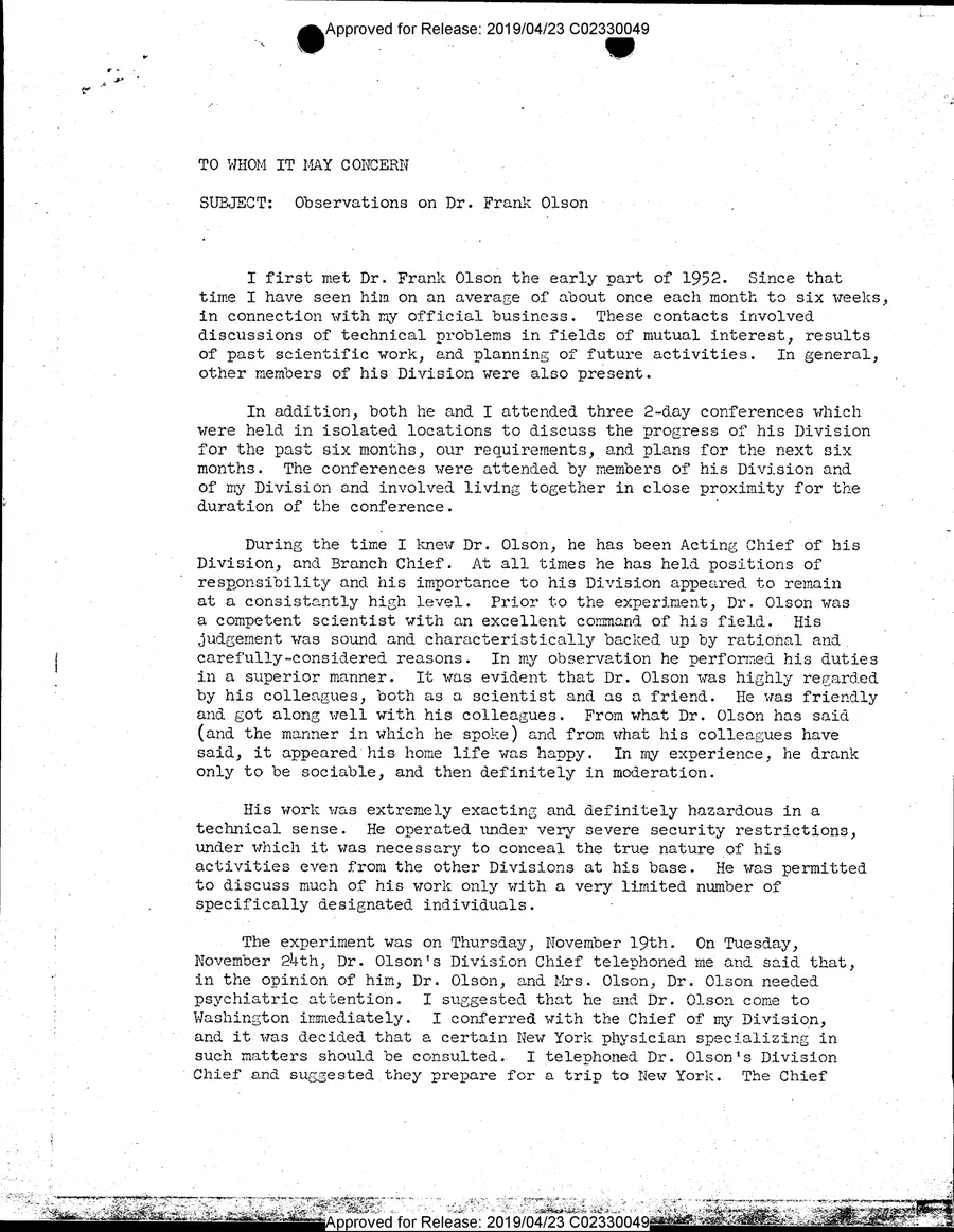 FRANK R. OLSON — leaf 9, facsimile of the released scan