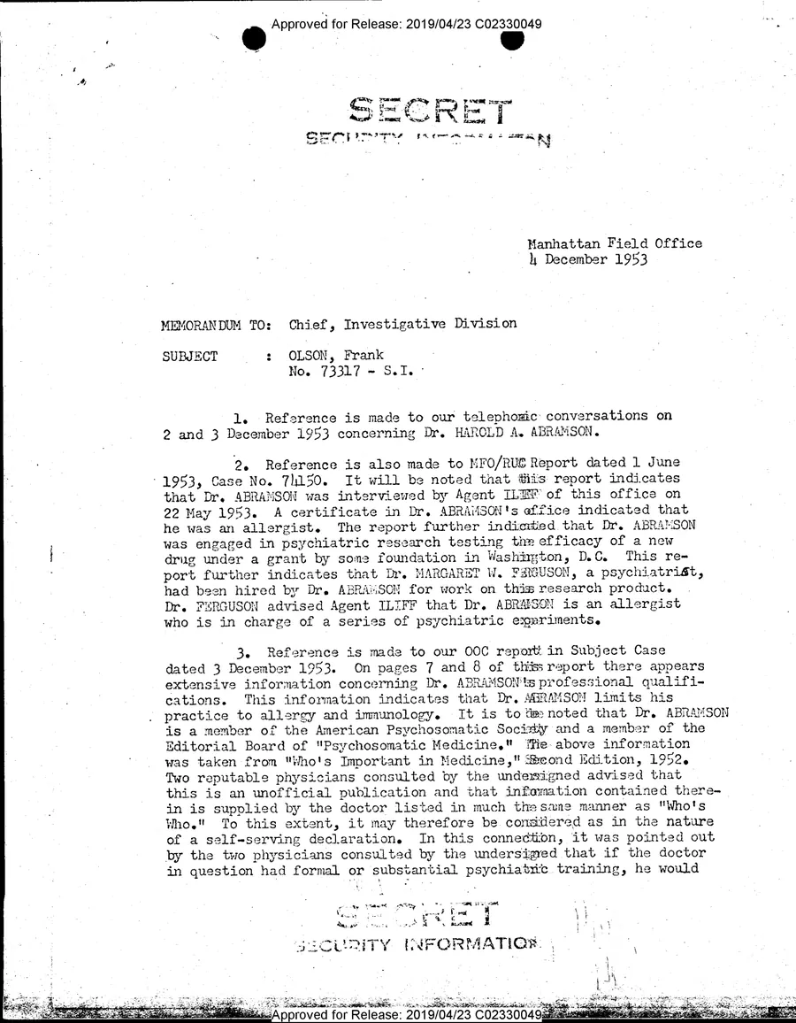 FRANK R. OLSON — leaf 13, facsimile of the released scan