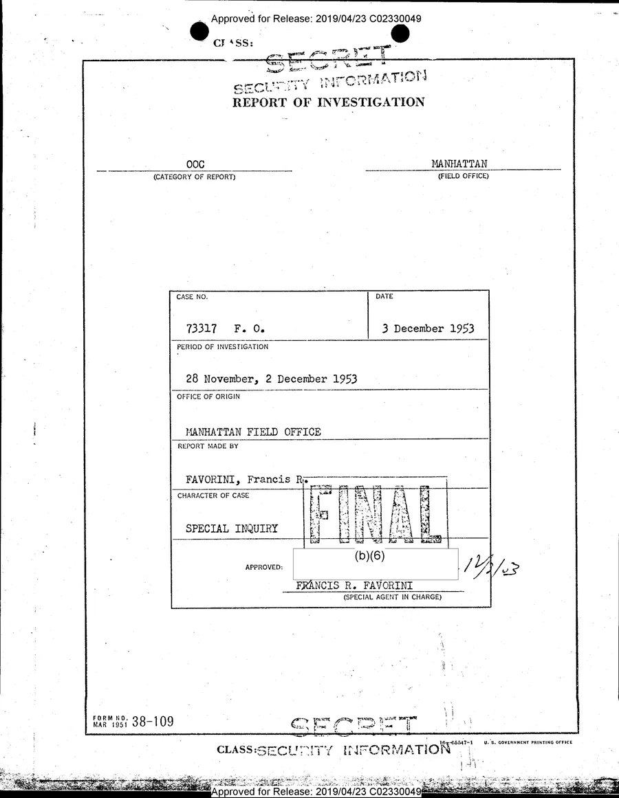 FRANK R. OLSON — leaf 15, facsimile of the released scan