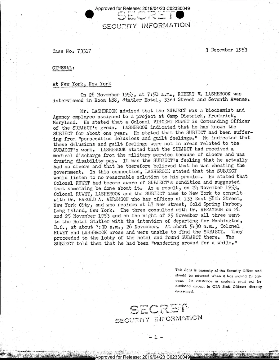 FRANK R. OLSON — leaf 16, printed page 1, facsimile of the released scan