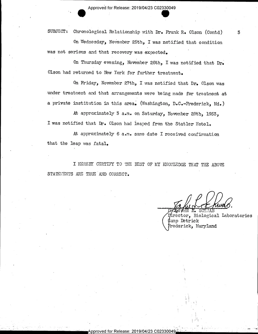 FRANK R. OLSON — leaf 30, printed page 3, facsimile of the released scan