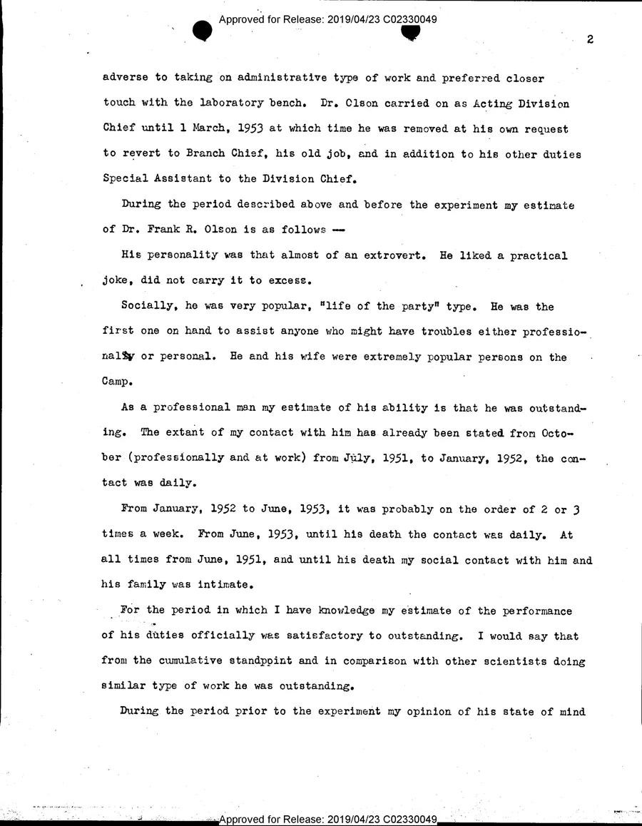 FRANK R. OLSON — leaf 32, printed page 2, facsimile of the released scan