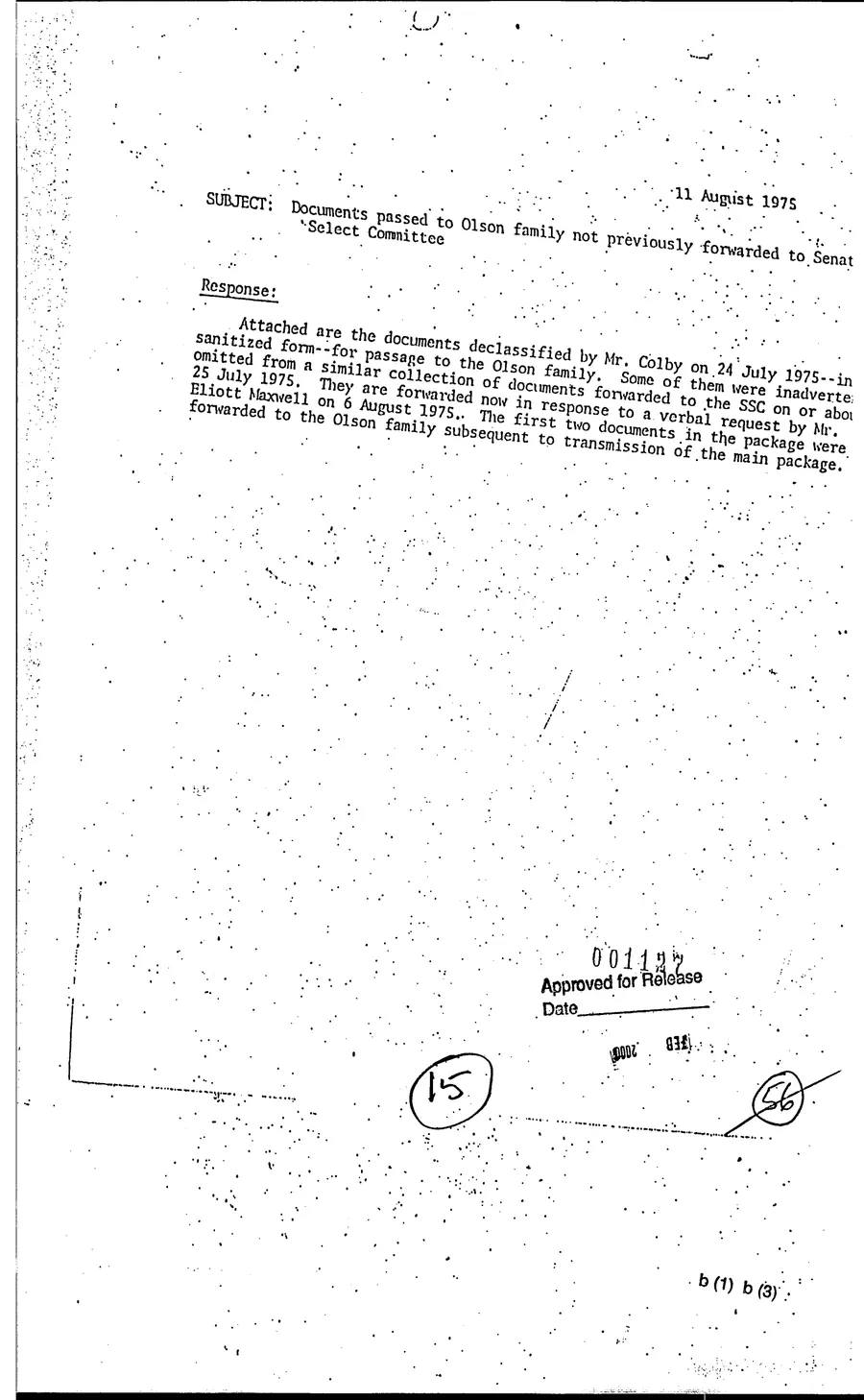 FRANK R. OLSON — leaf 57, facsimile of the released scan