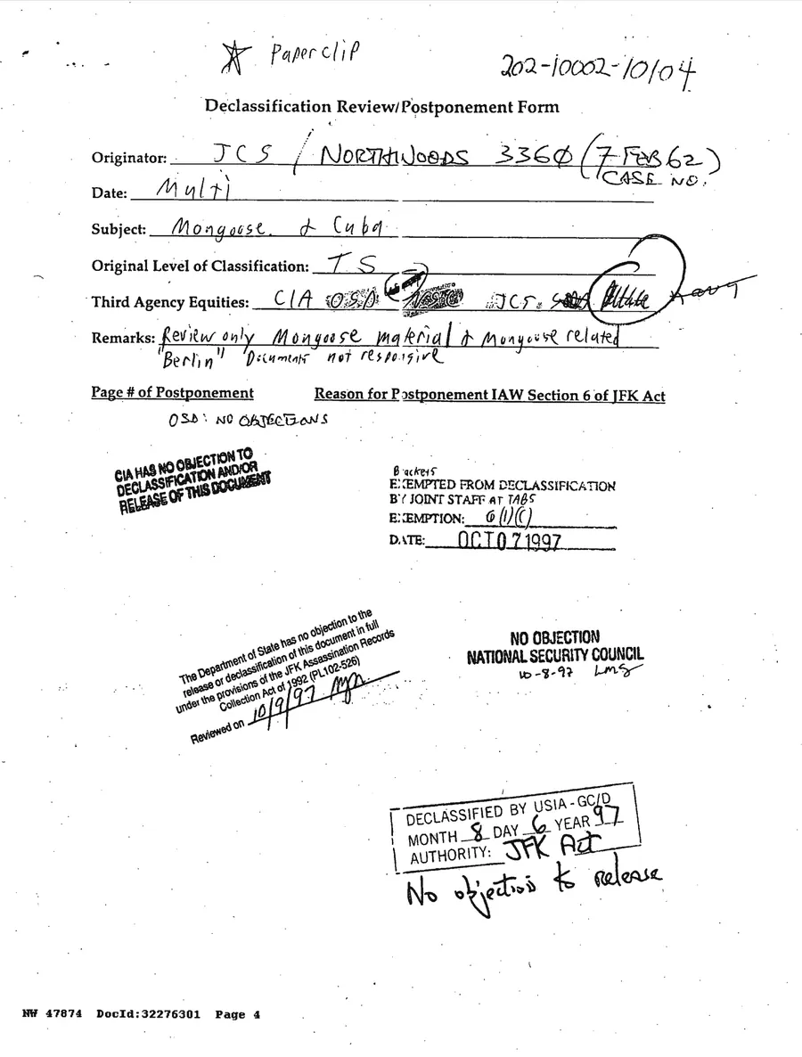 Justification for US Military Intervention in Cuba — leaf 4, facsimile of the released scan