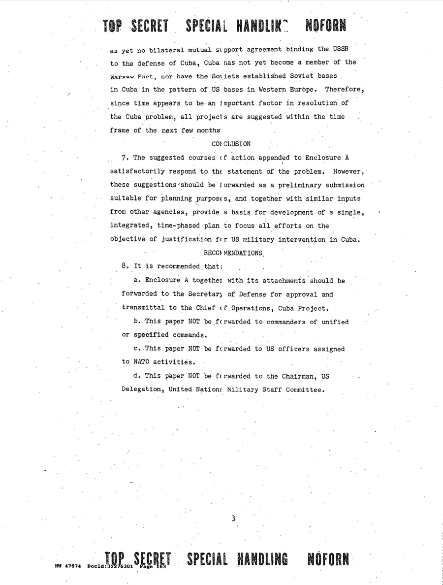 Justification for US Military Intervention in Cuba — leaf 27, printed page 3, facsimile of the released scan
