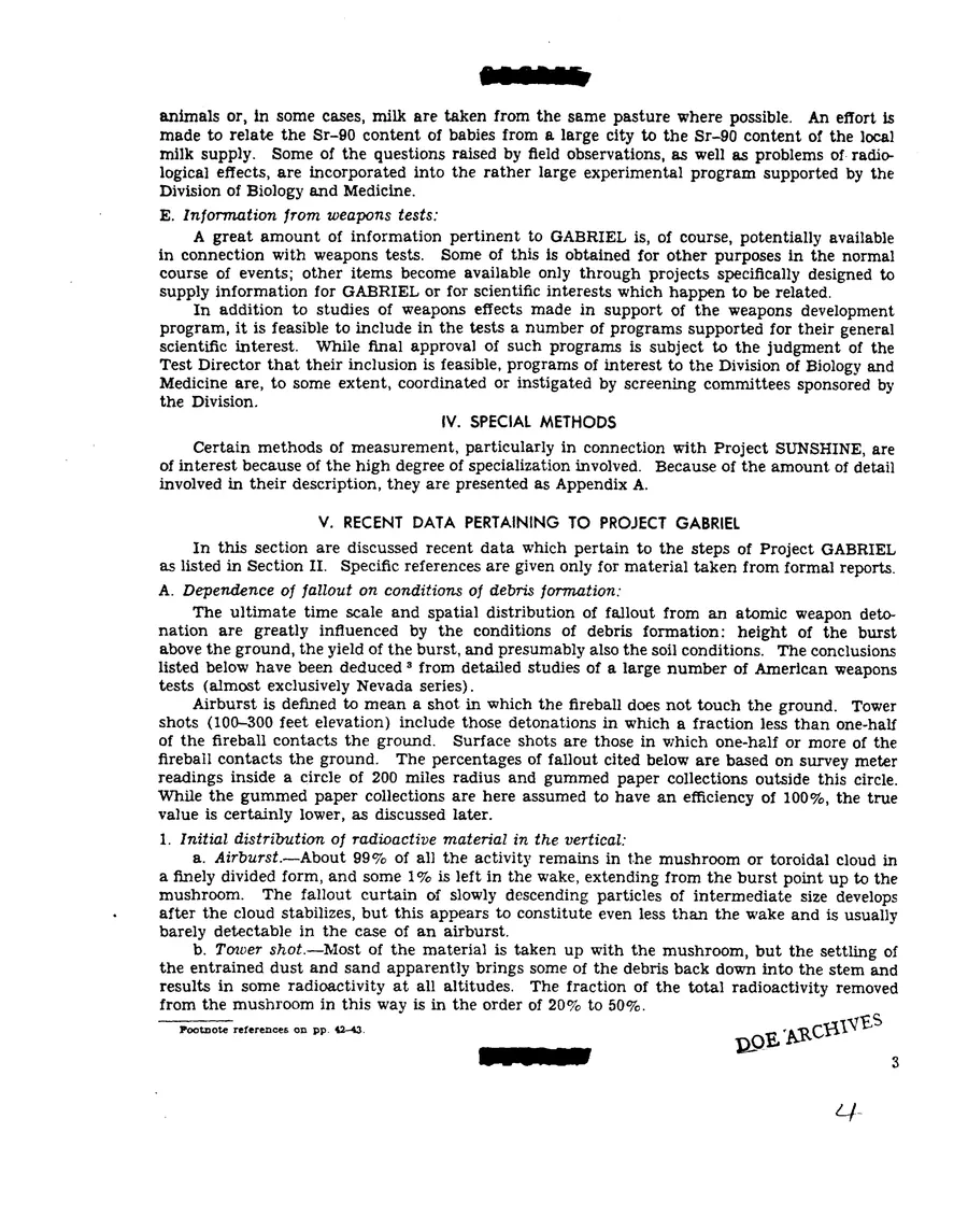 Report on Project Gabriel — leaf 4, printed page 3, facsimile of the released scan