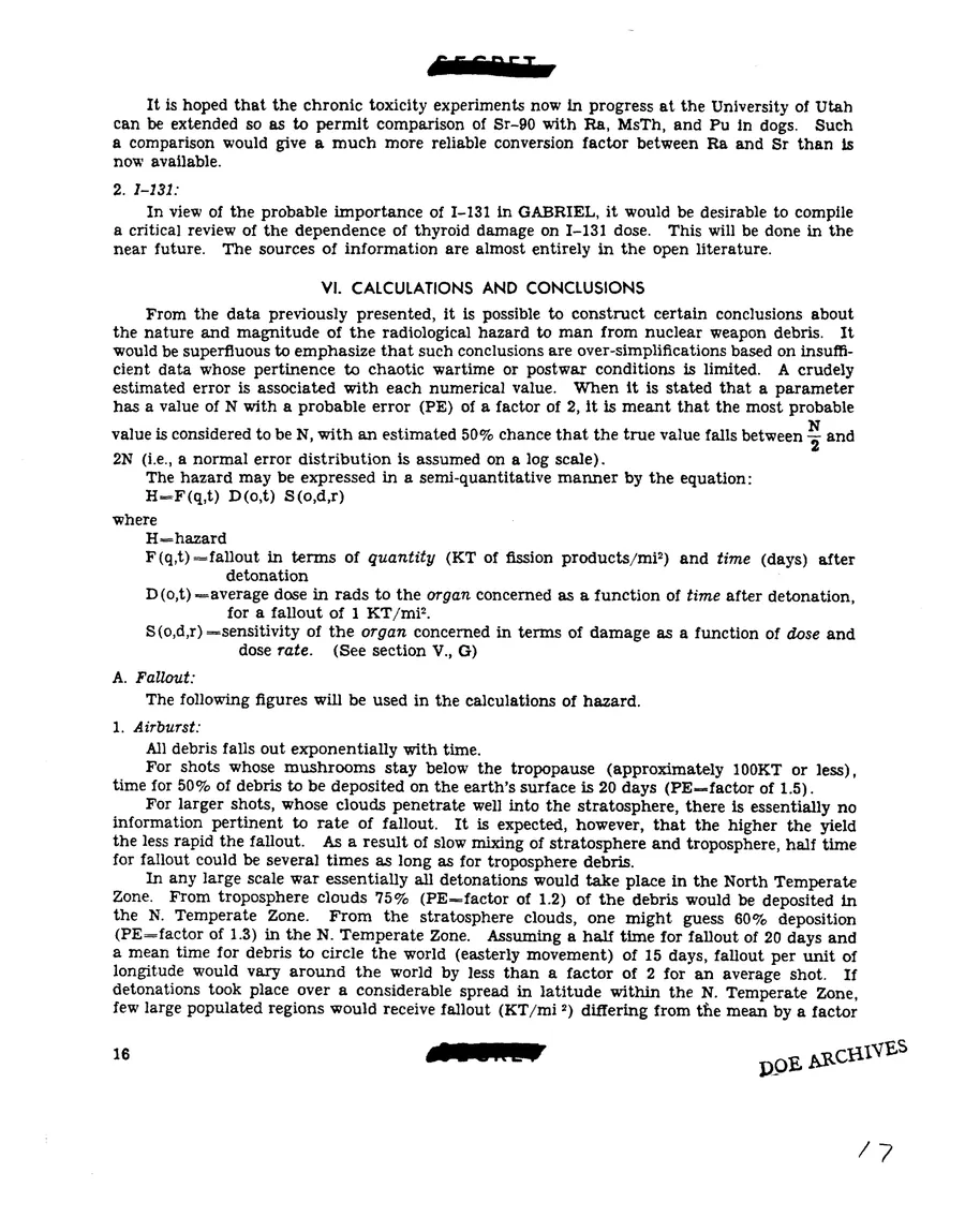 Report on Project Gabriel — leaf 17, printed page 16, facsimile of the released scan