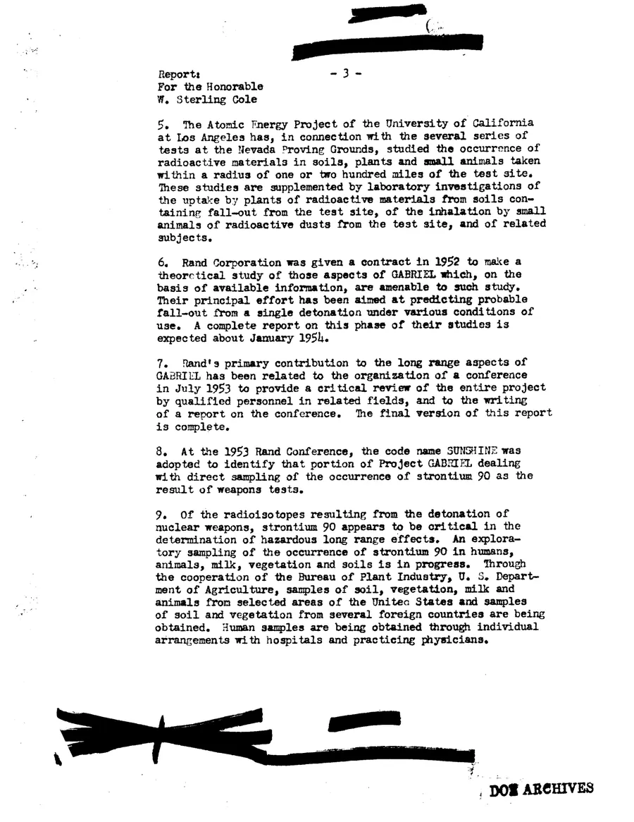 Report on Project Gabriel — leaf 46, printed page 3, facsimile of the released scan
