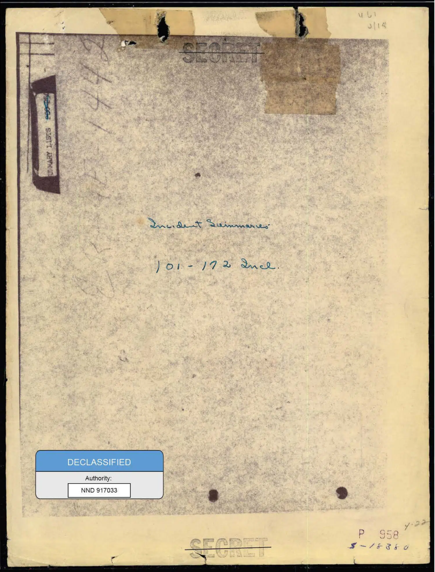 UFO incident summaries 101-172 (D088 copy) — opening source page