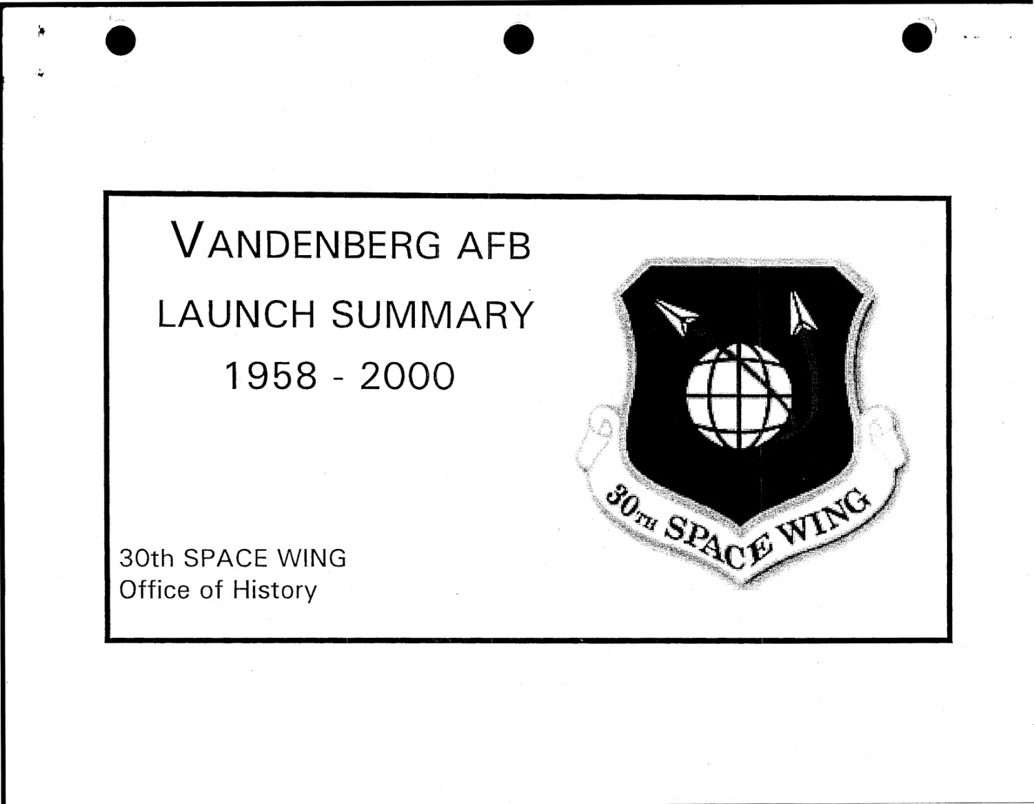 Vandenberg launch summary, 1958-2000 — opening source page