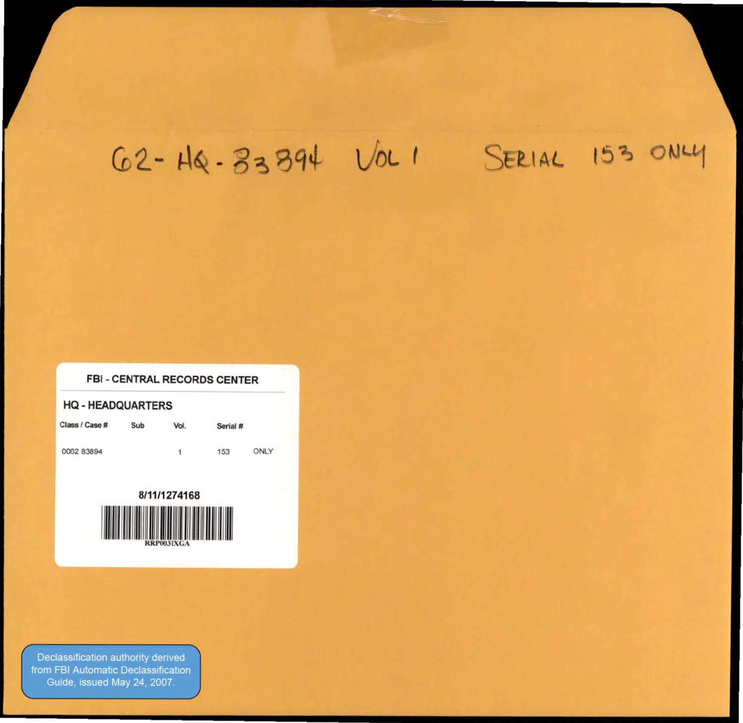 FBI flying-saucer file, Serial 153 — opening source page