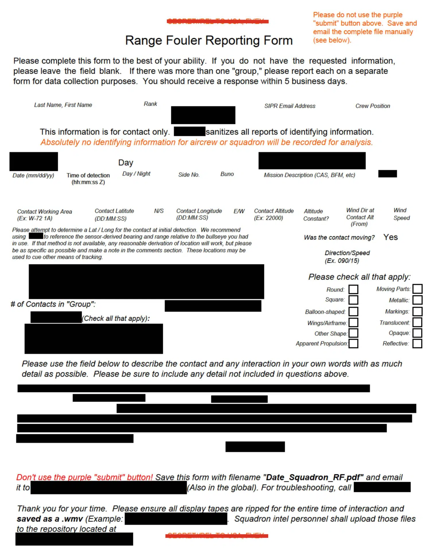 Navy range-fouler report: aircrew account of a passing object, Eastern United States, 2019 — opening source page