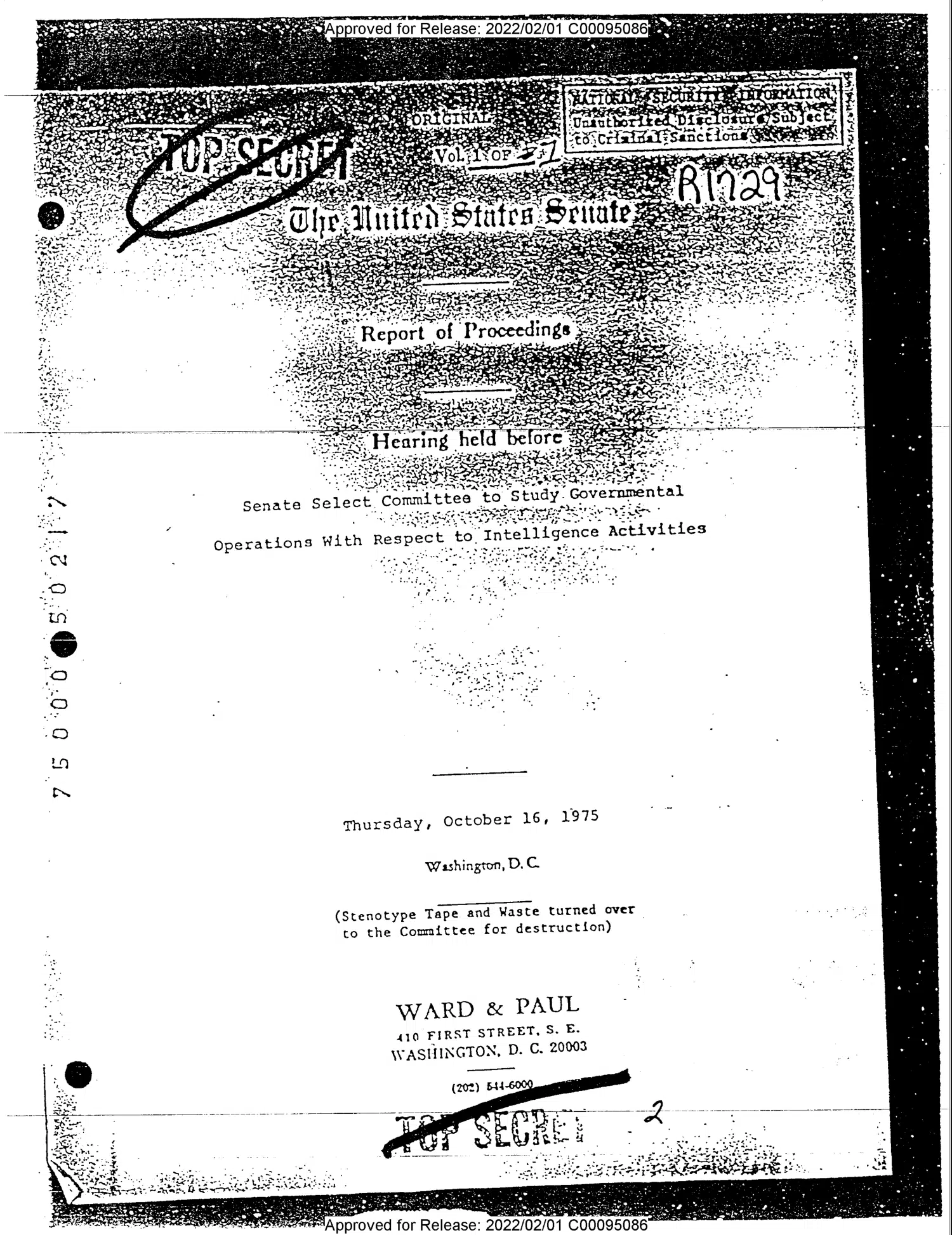 Gottlieb staff testimony, 16 October 1975 — opening source page