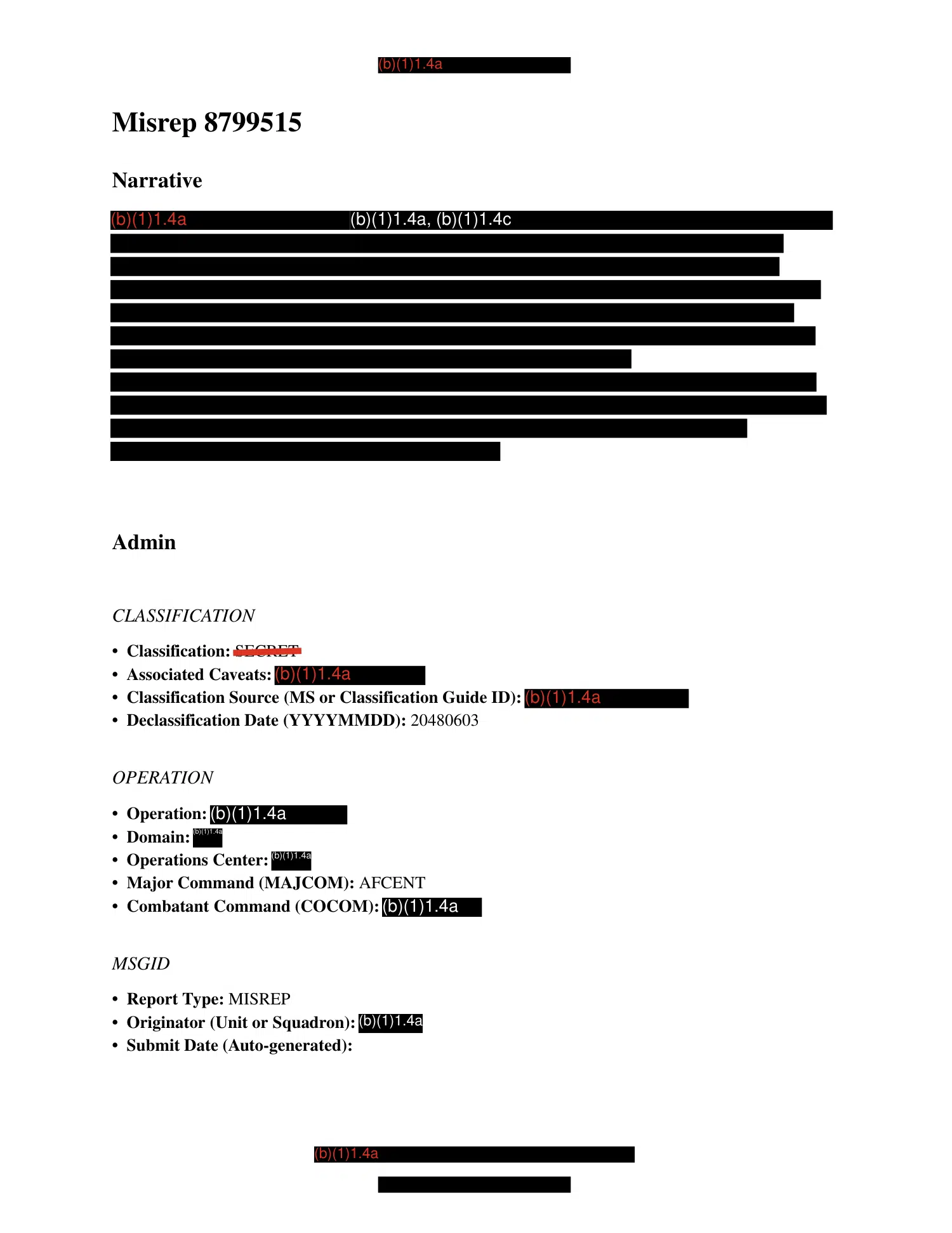 UAP mission report: a line of dots over the Arabian Gulf, 2020 — opening source page