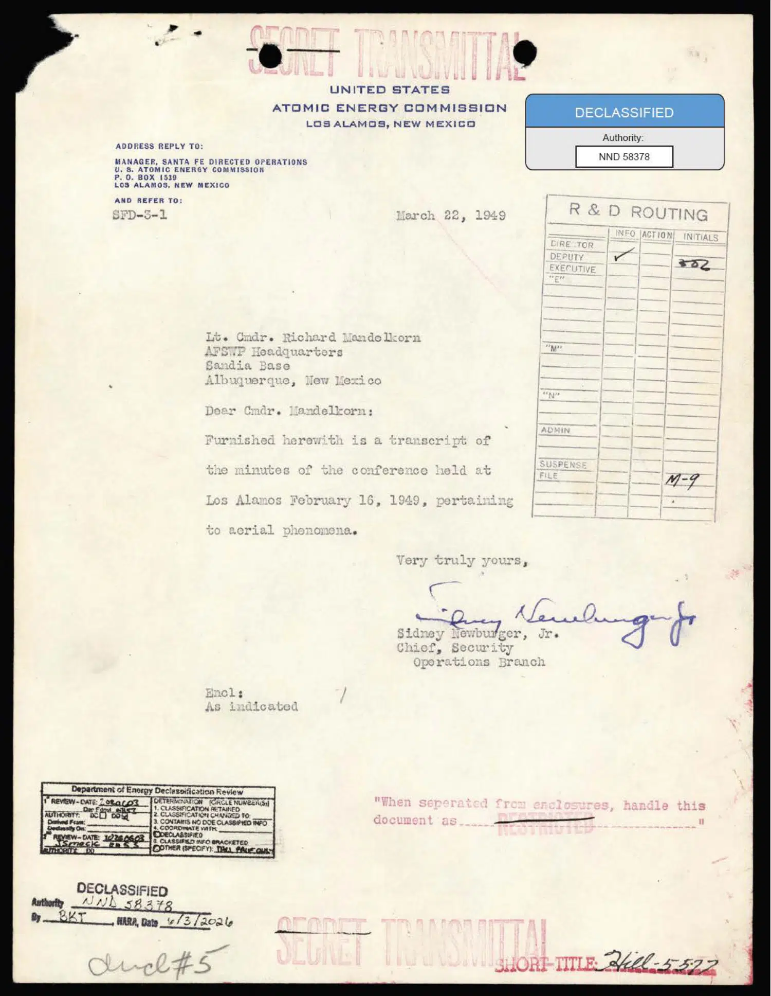 Los Alamos conference on green fireballs, 1949 — opening source page