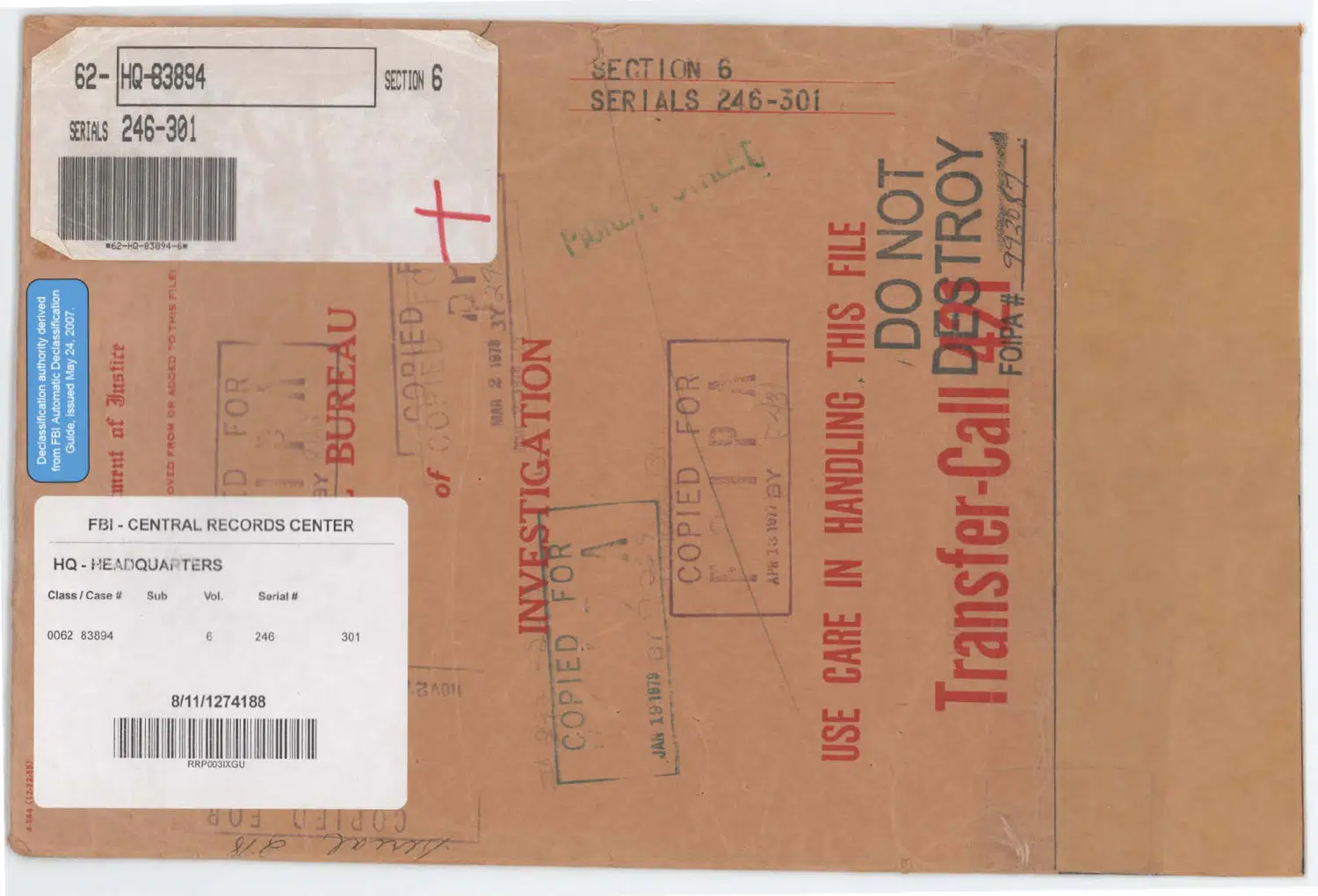 FBI flying-saucer file, Section 6 — opening source page