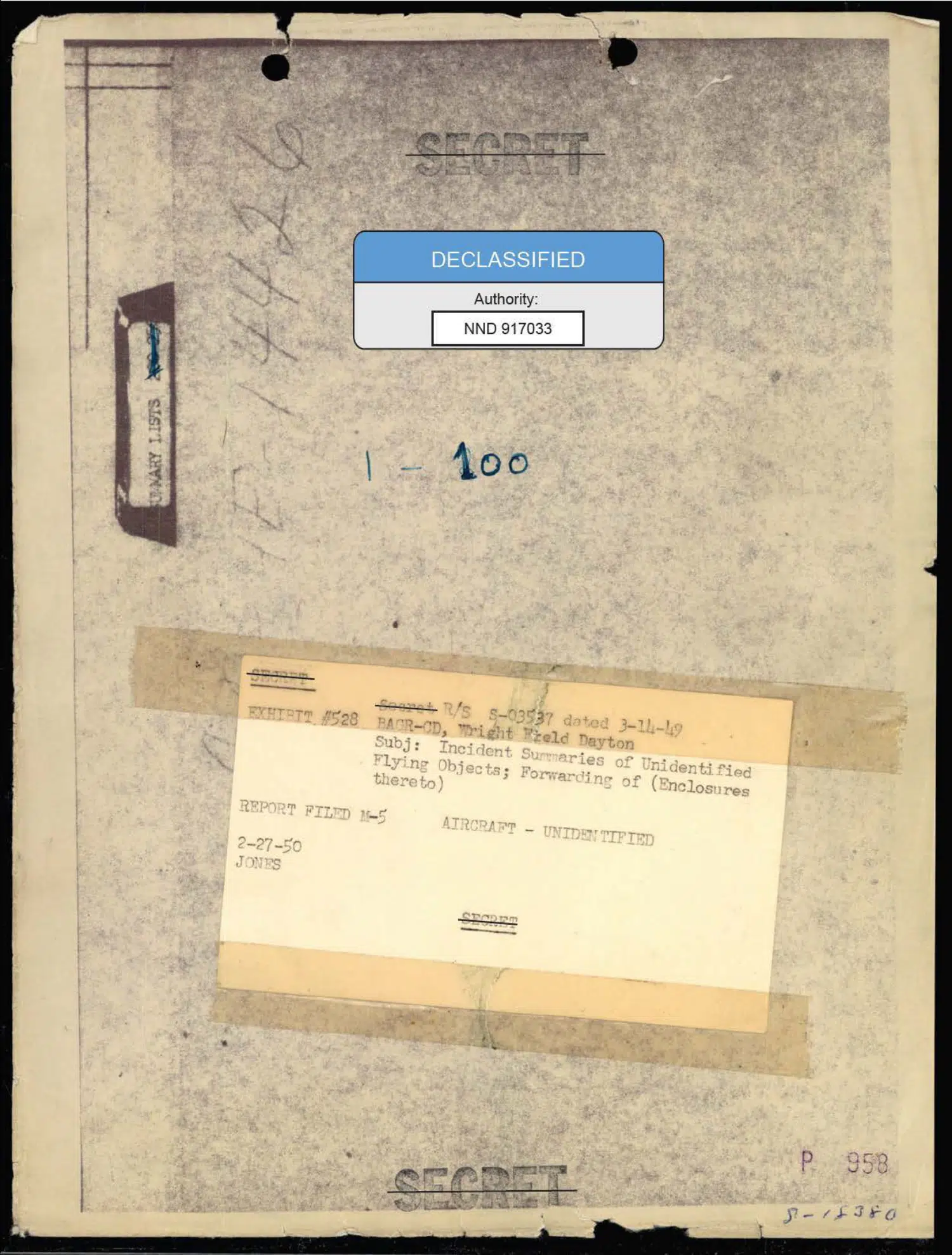 UFO incident summaries 1-100 (D087 copy) — opening source page