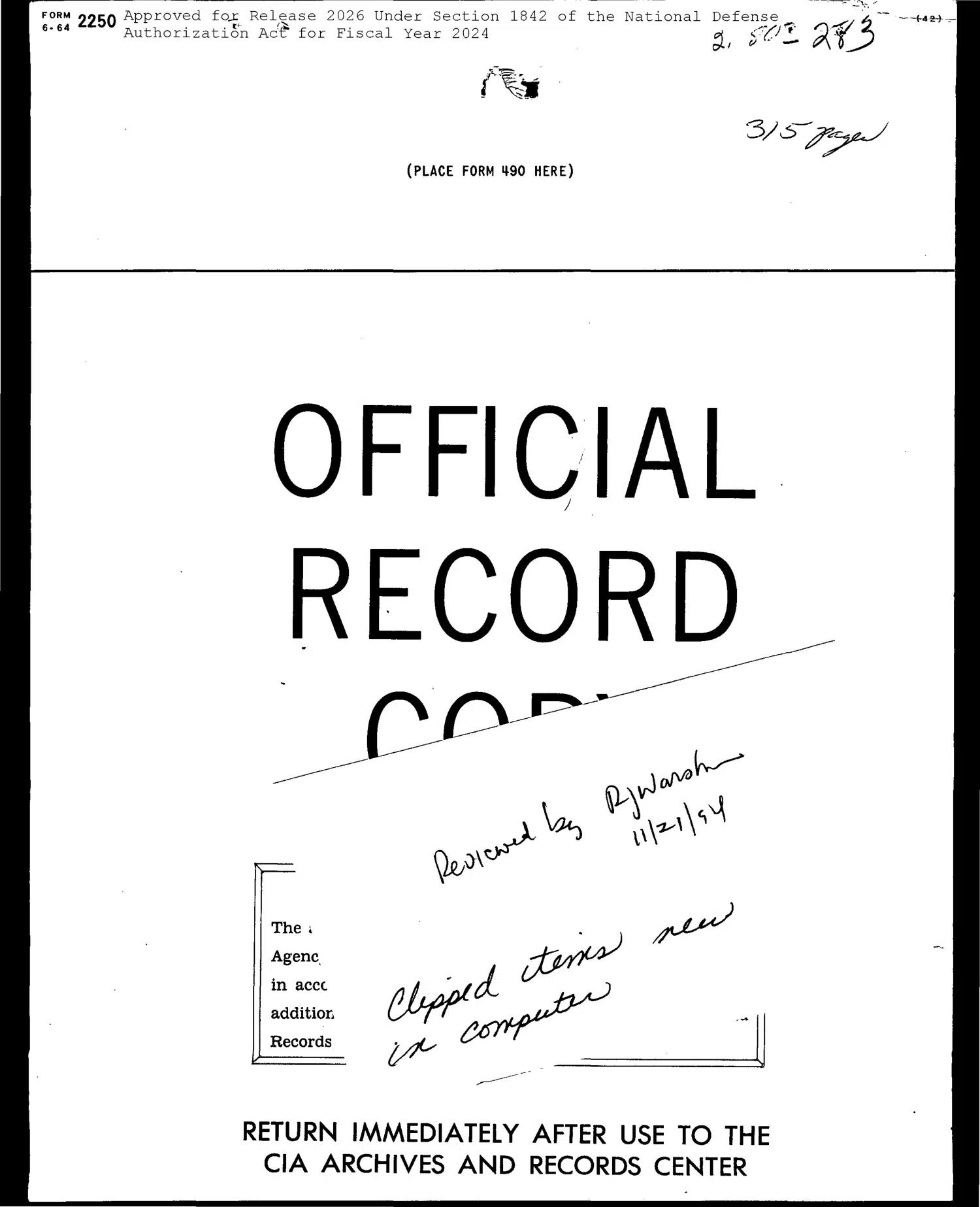 Project Blue Book Special Report No. 14 — opening source page