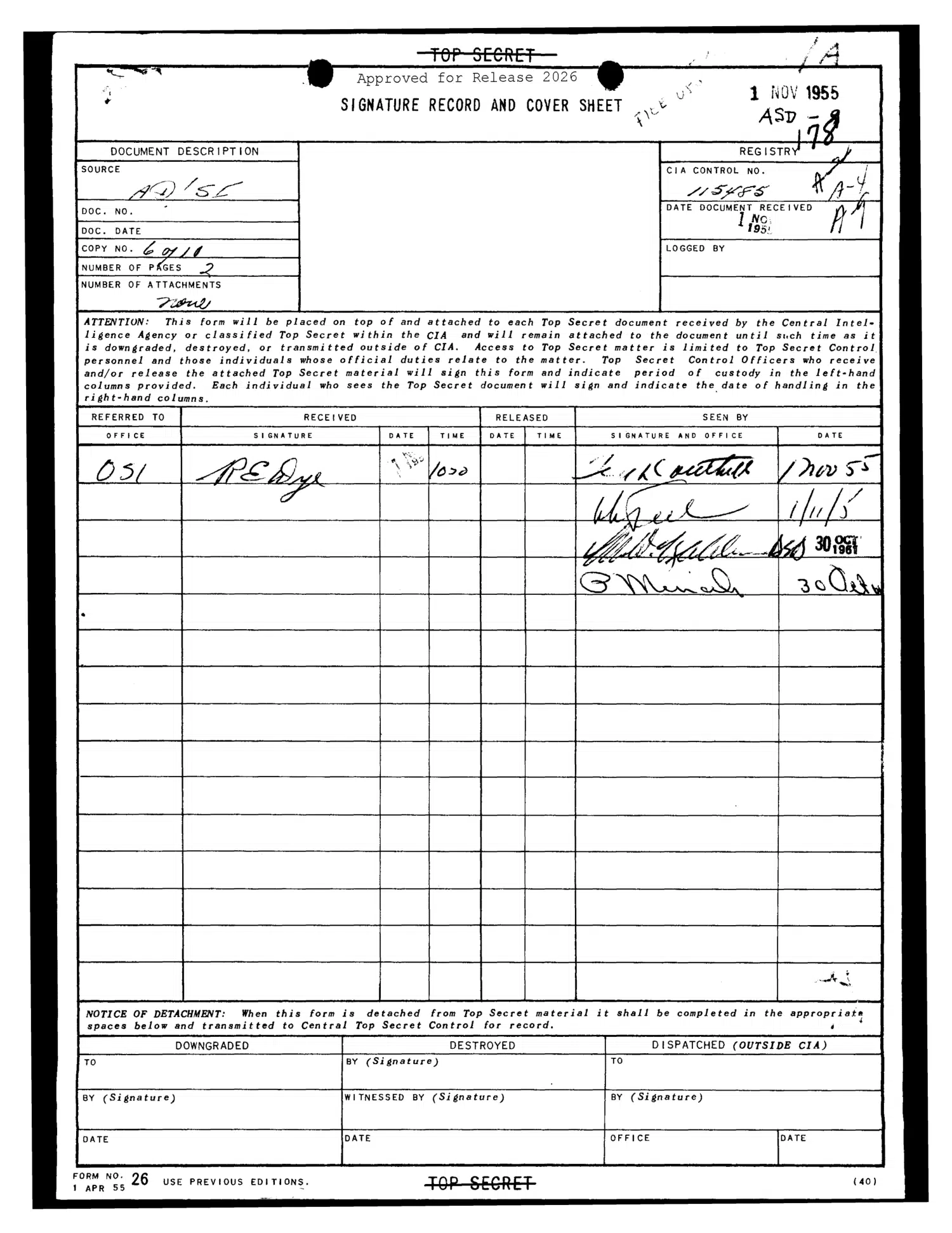 CIA debriefing of Senator Russell's group on aircraft sightings, 1955 — opening source page