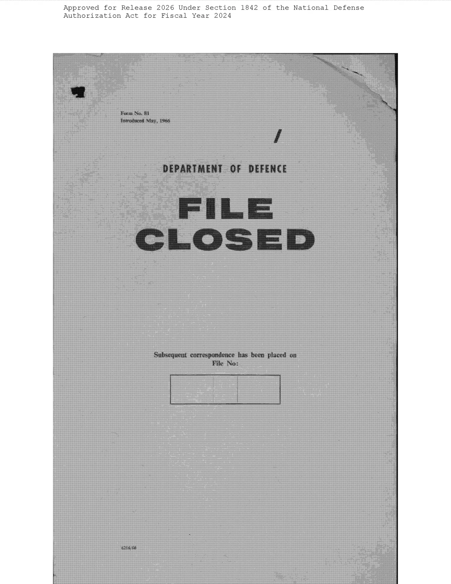 Australia's scientific and intelligence review of the UFO problem, 1971 — opening source page