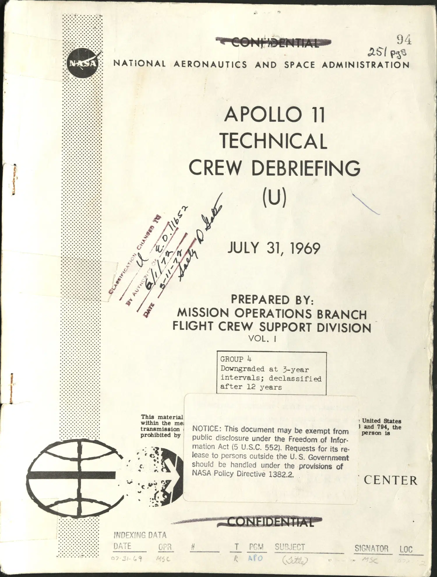Apollo 11 technical debriefing: unusual observations, 1969 — opening source page