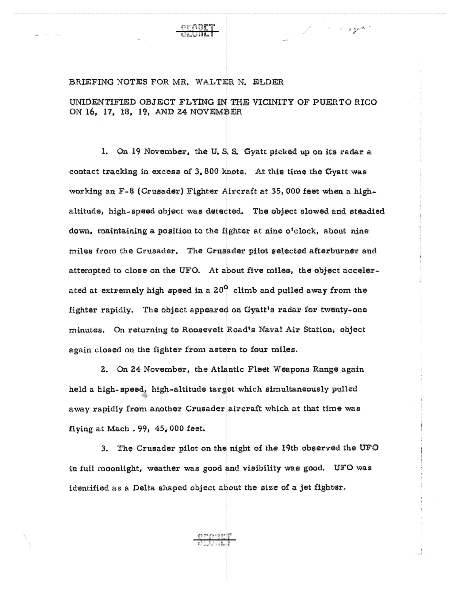Walter Elder briefing on the Puerto Rico incident — opening source page