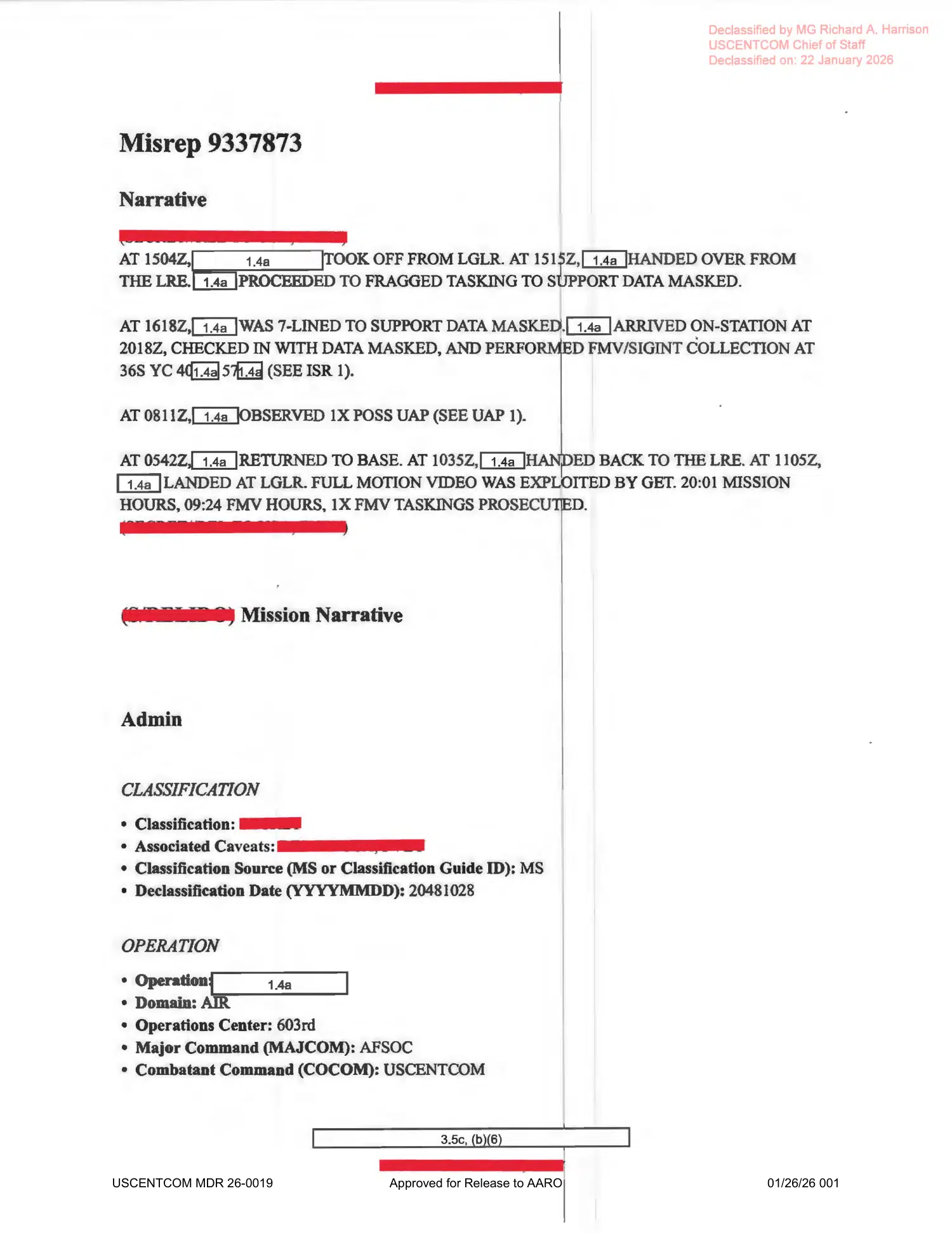 UAP mission report: object reported flying toward land, Greece, October 2023 — opening source page