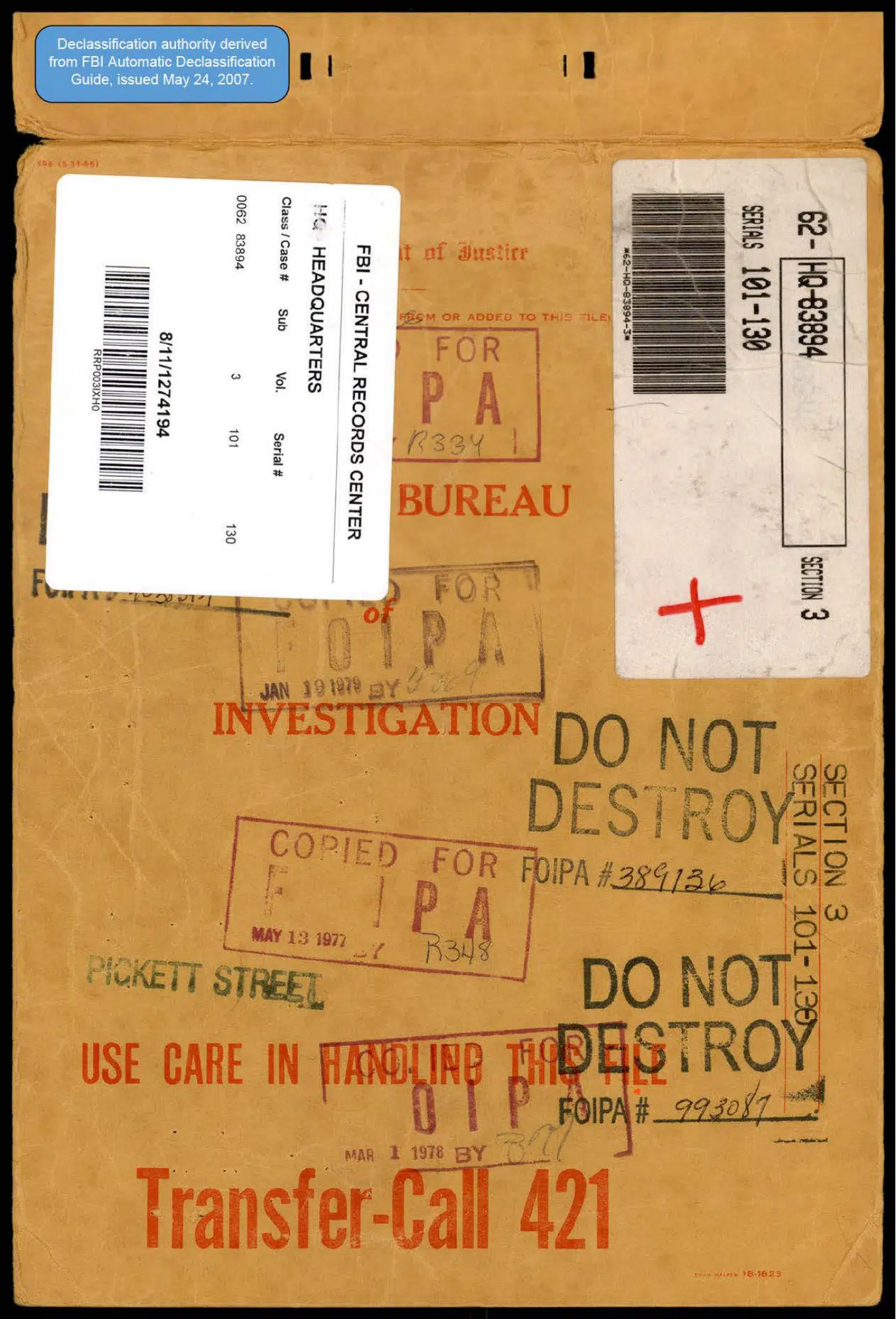 FBI flying-saucer file, Section 3 — opening source page