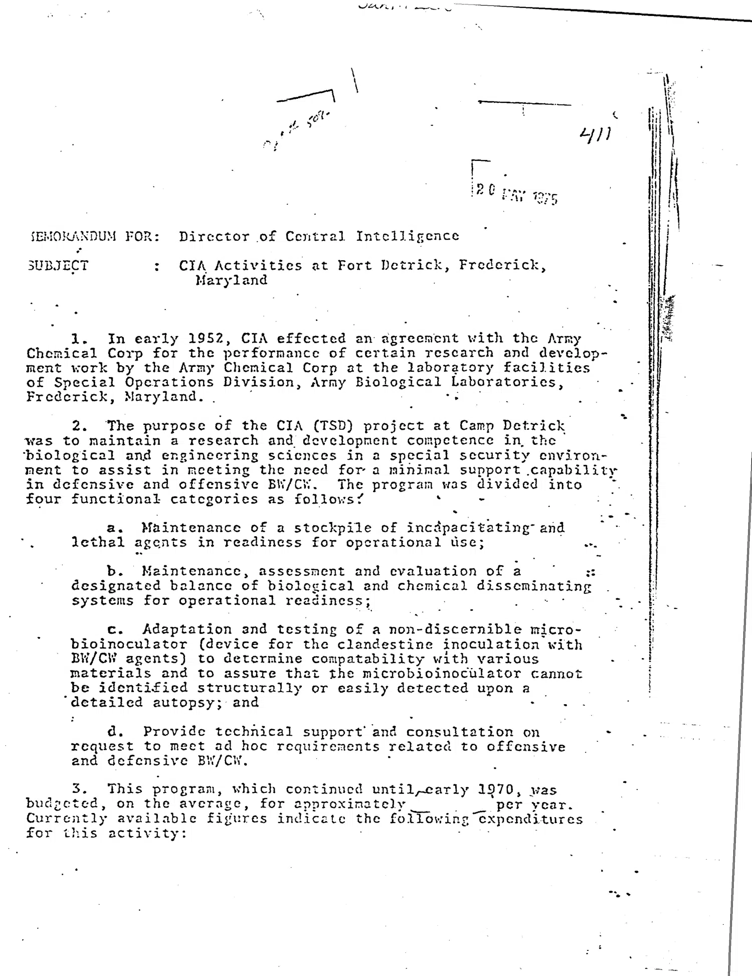 CIA activities at Fort Detrick, 1975 — opening source page