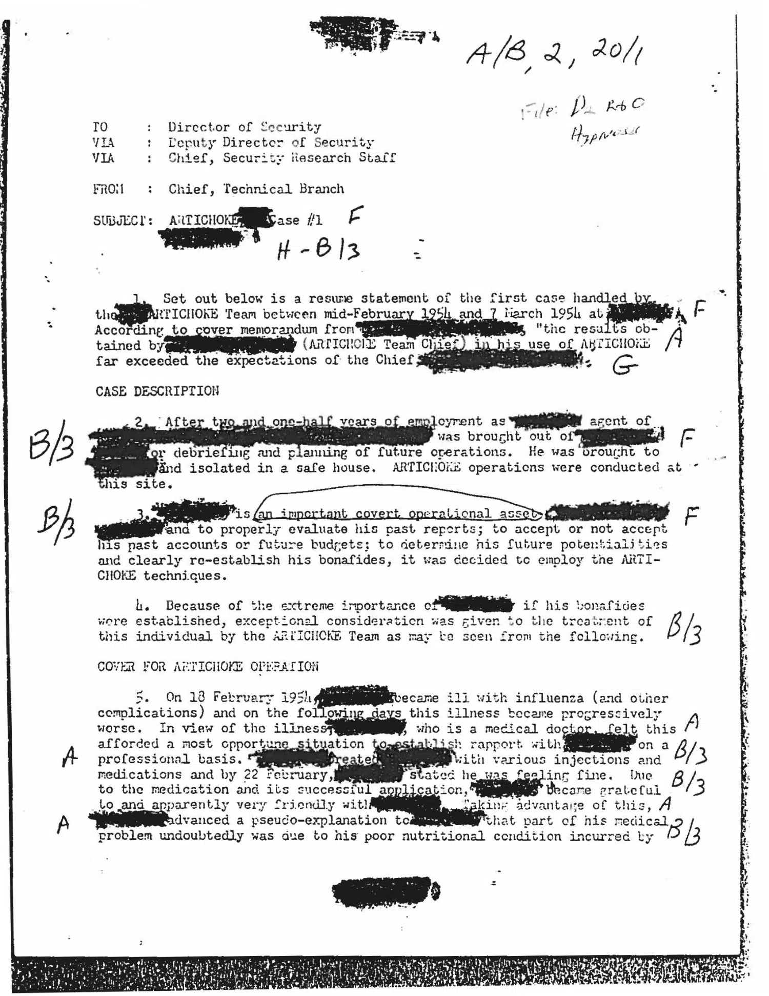ARTICHOKE [redacted] Case #1 — opening source page