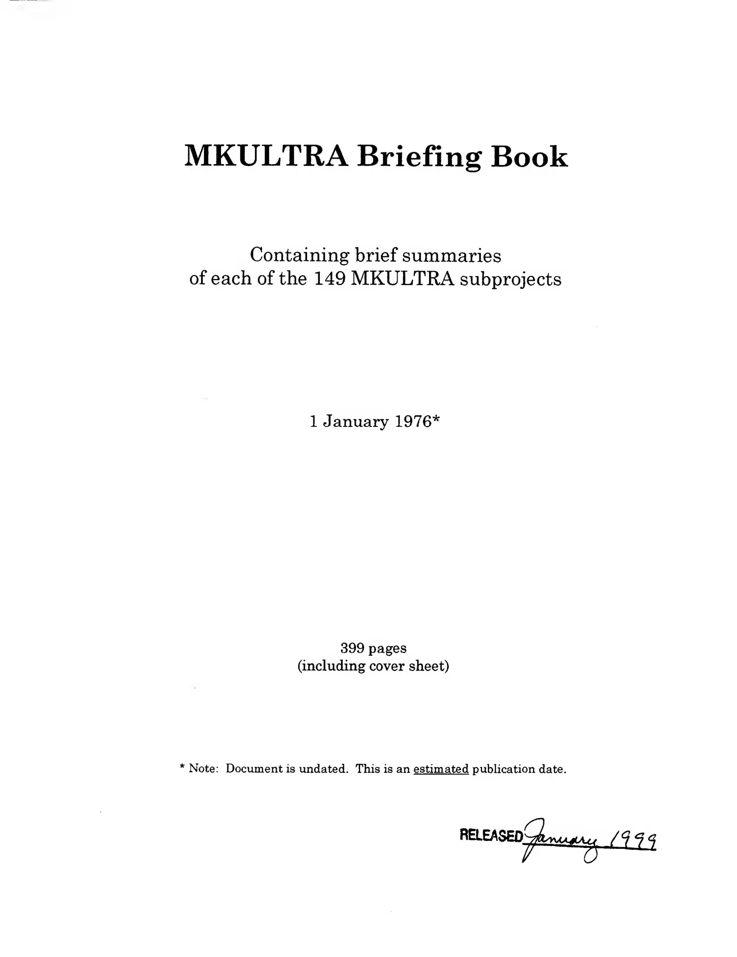 MKULTRA briefing book — opening source page