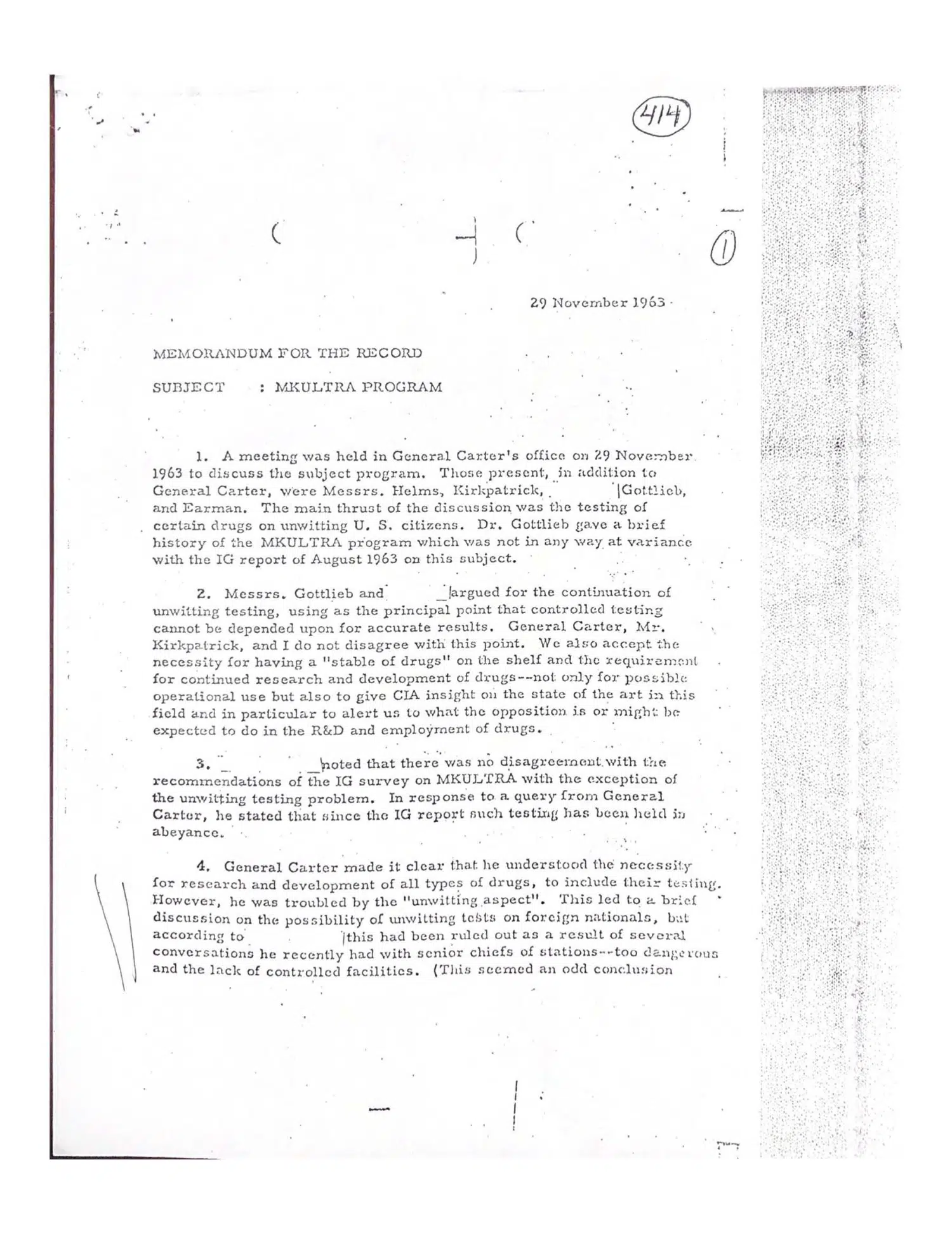 MKULTRA: debate over unwitting drug tests — opening source page