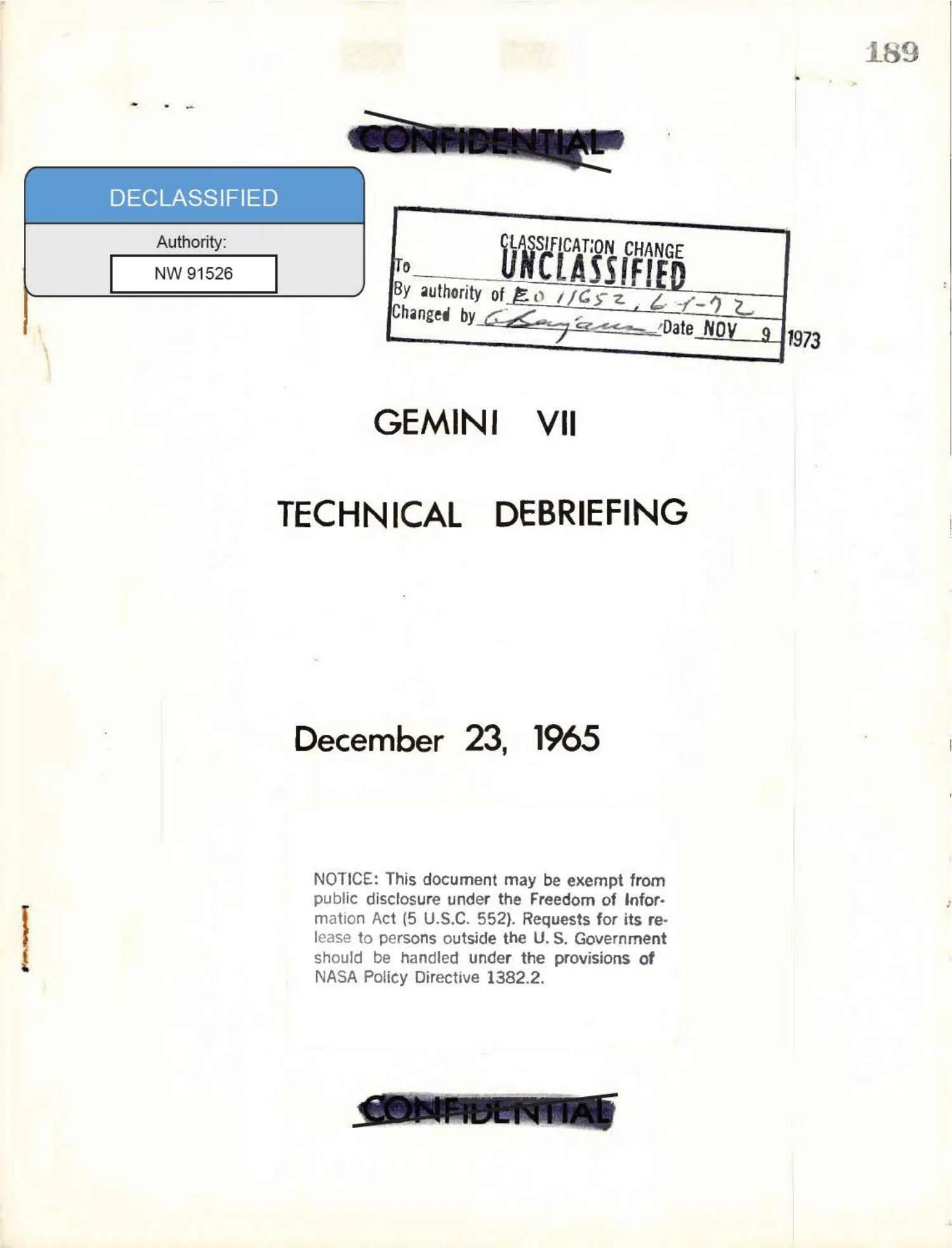 Gemini 7 technical debriefing, 1965 — opening source page